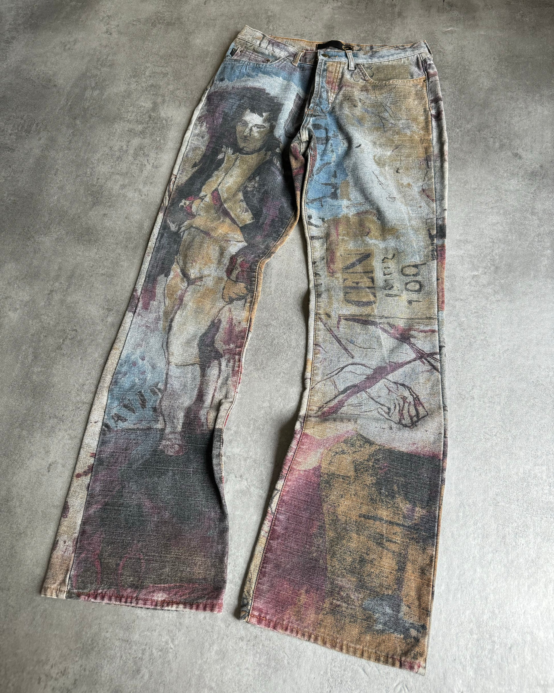 2000s Cavalli Archive French Dynasty Napoleon Denim Pants (S) - 3