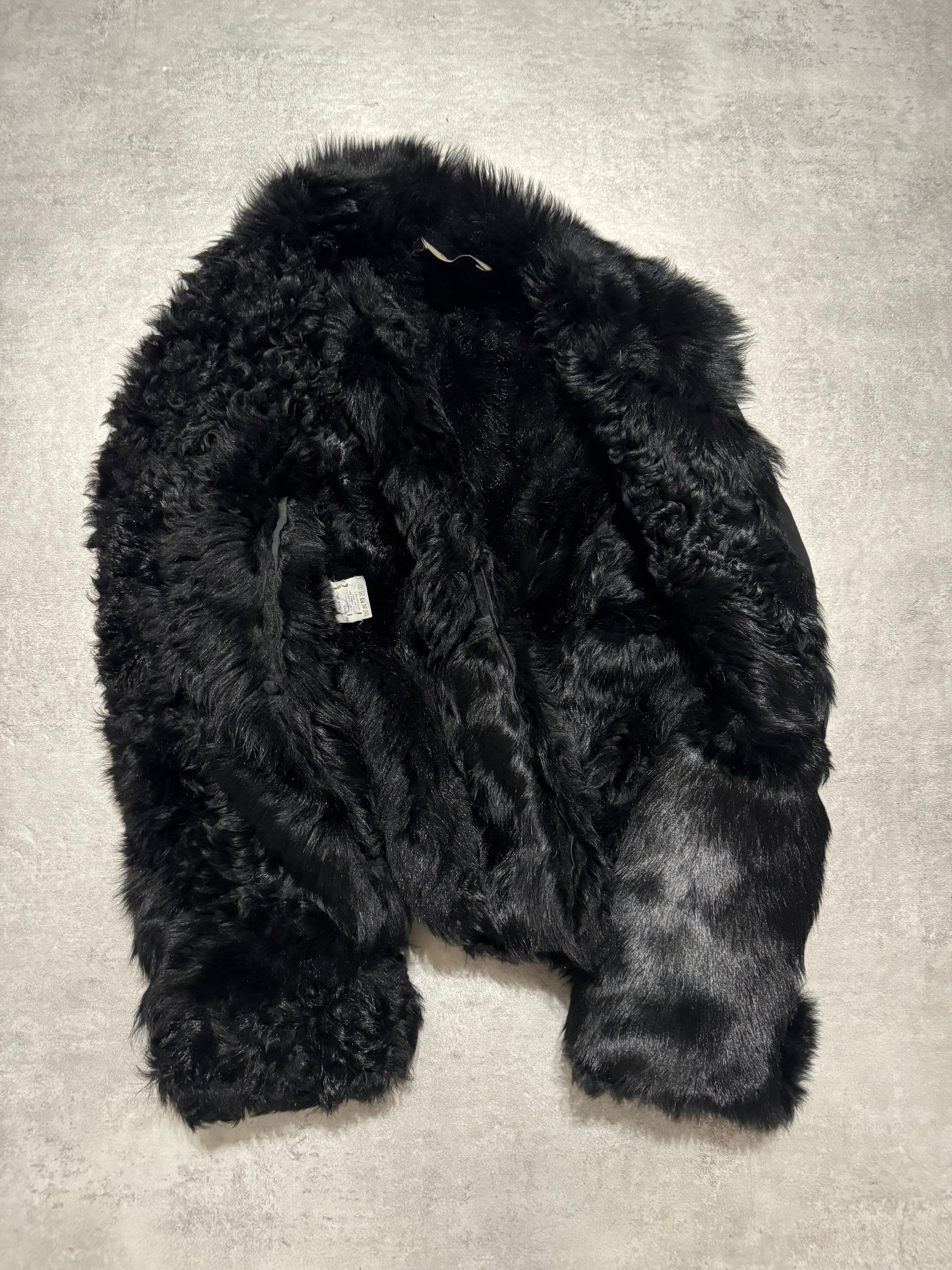 AW2005 Emporio Armani Black Leather Fur Jacket (XS/S) - 5