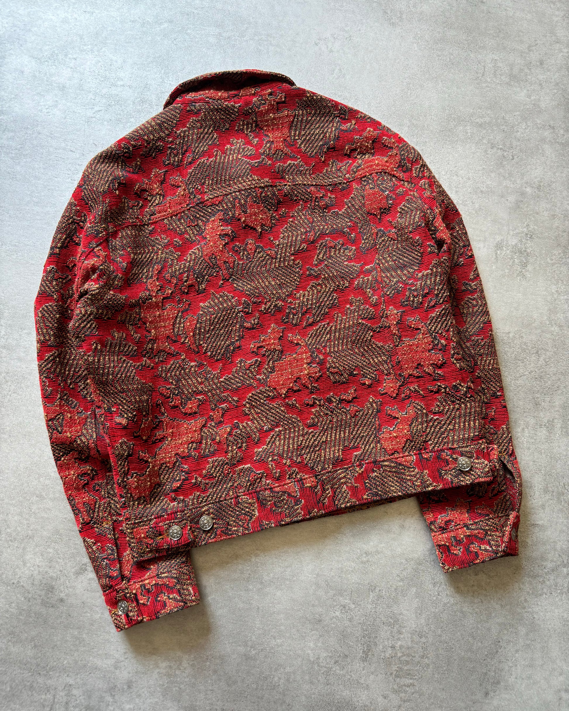 SS2020 Sunflower Red Jacquard Jacket  (L) - 2