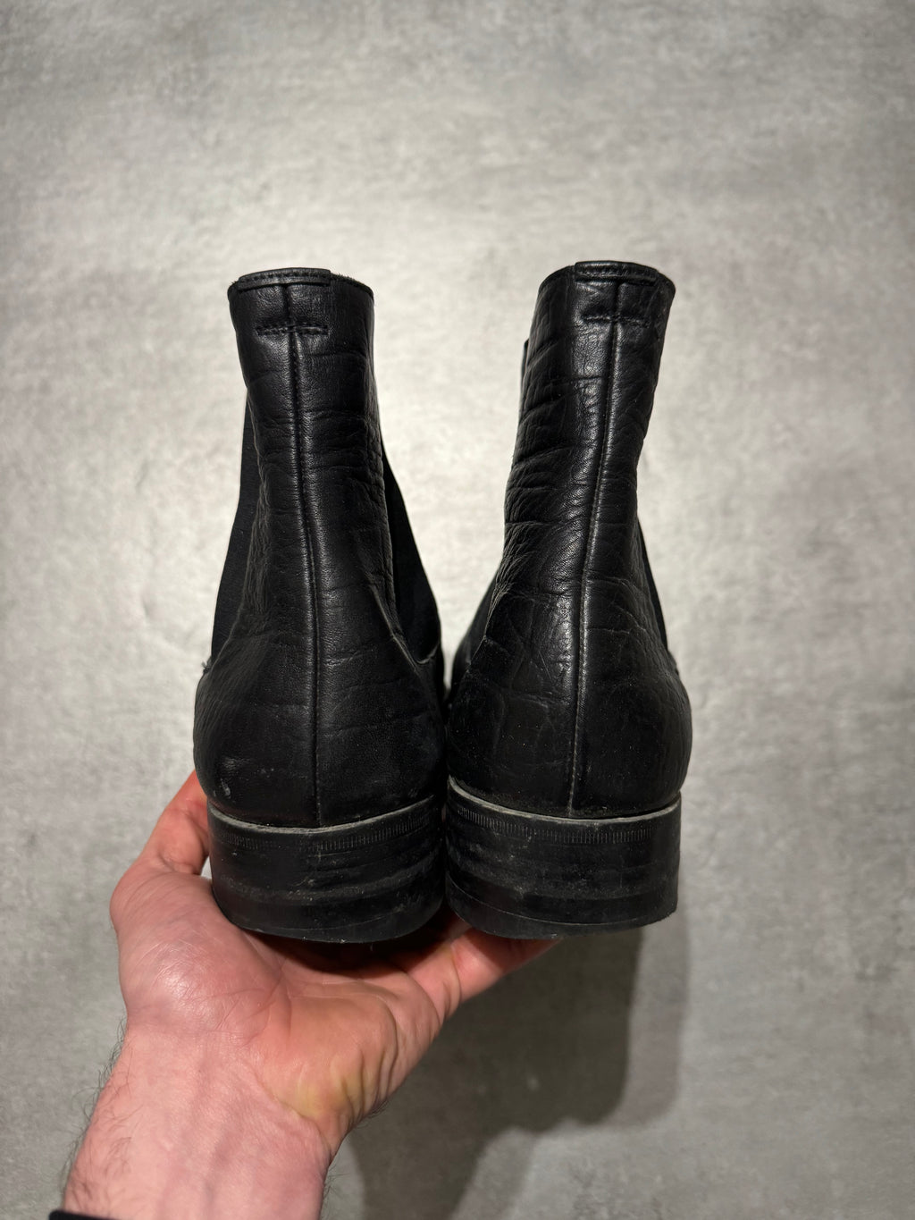2000s Prada Black Leather Premium Boots (44) - 4