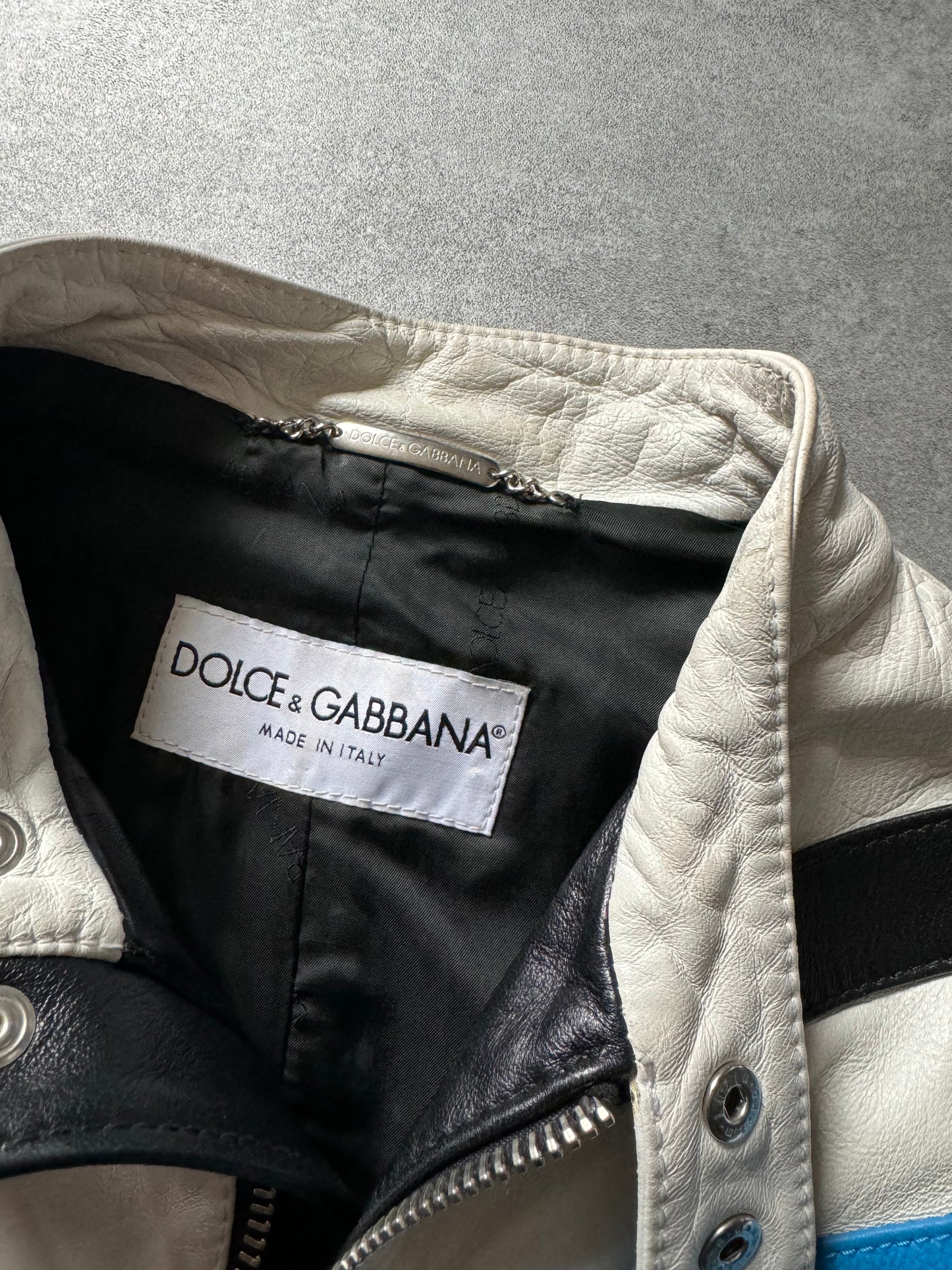 SS2001 Dolce & Gabbana Mythic Runway Biker Leather Jacket (M) - 12