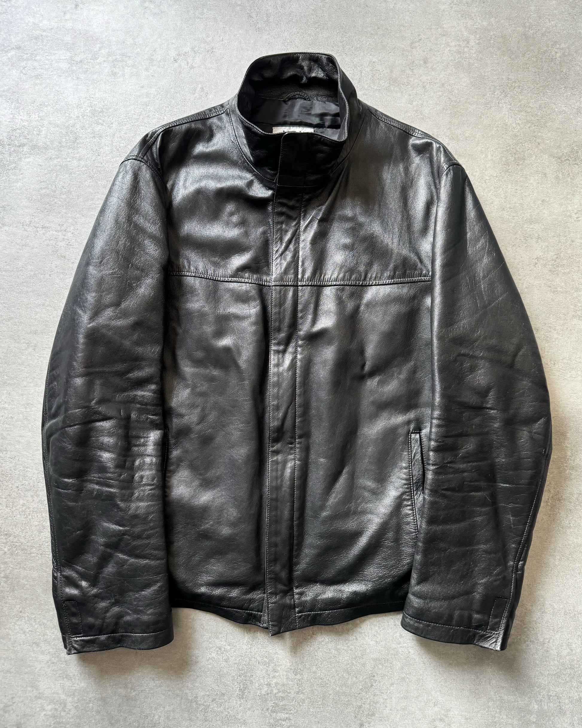 1990s Givenchy Black Premium Fine Leather Jacket  (XL) - 2