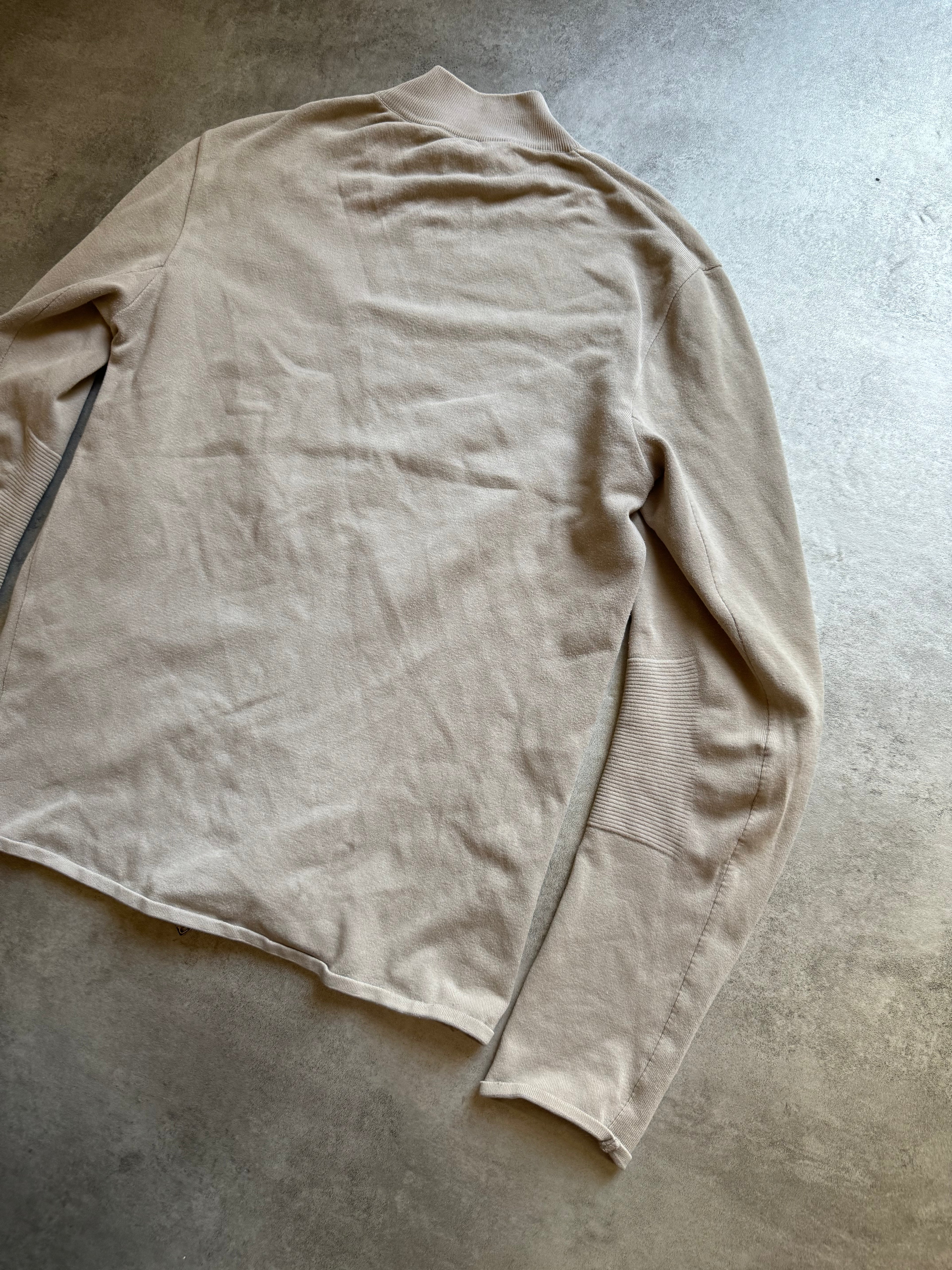 2000s Prada Beige Pure Zip-up Sweater (L) - 4