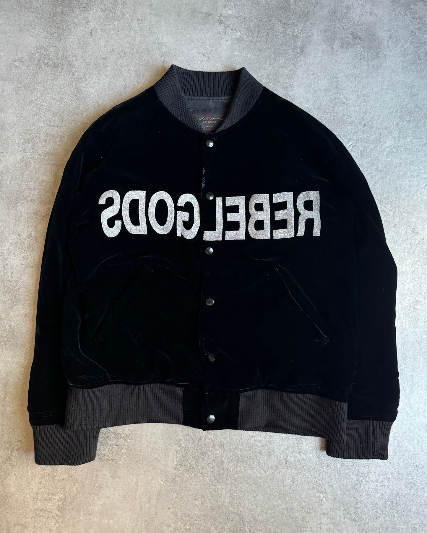 AW2002 Undercover Signed 'Rebelgods' Velour Bomber (M) - 3