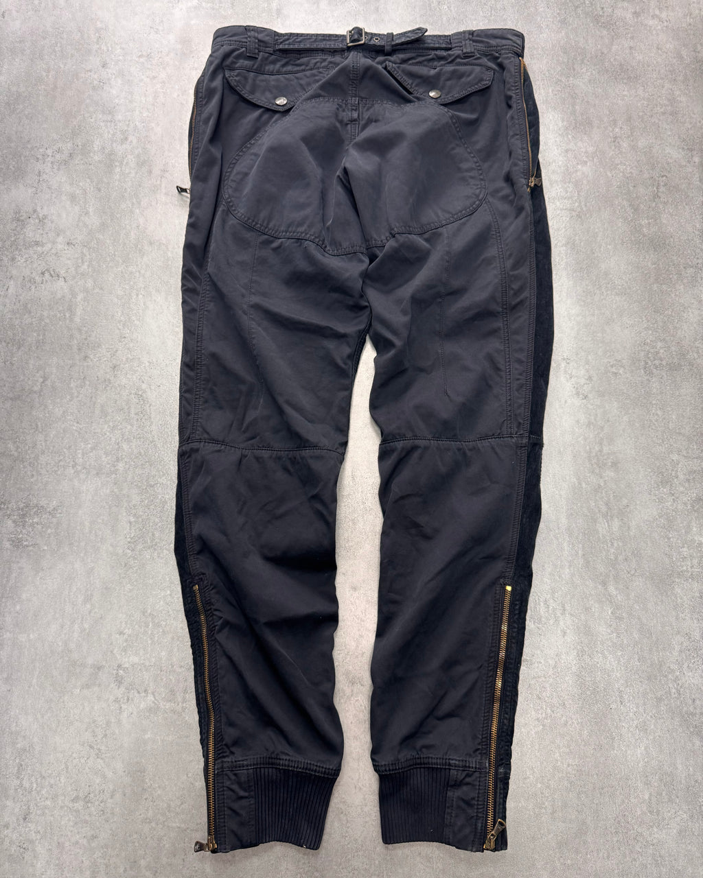 2010s Dolce & Gabbana Navy Hybrid Velvet Cargo Pants