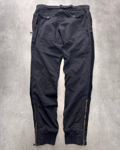 2010s Dolce & Gabbana Navy Hybrid Velvet Cargo Pants (M)