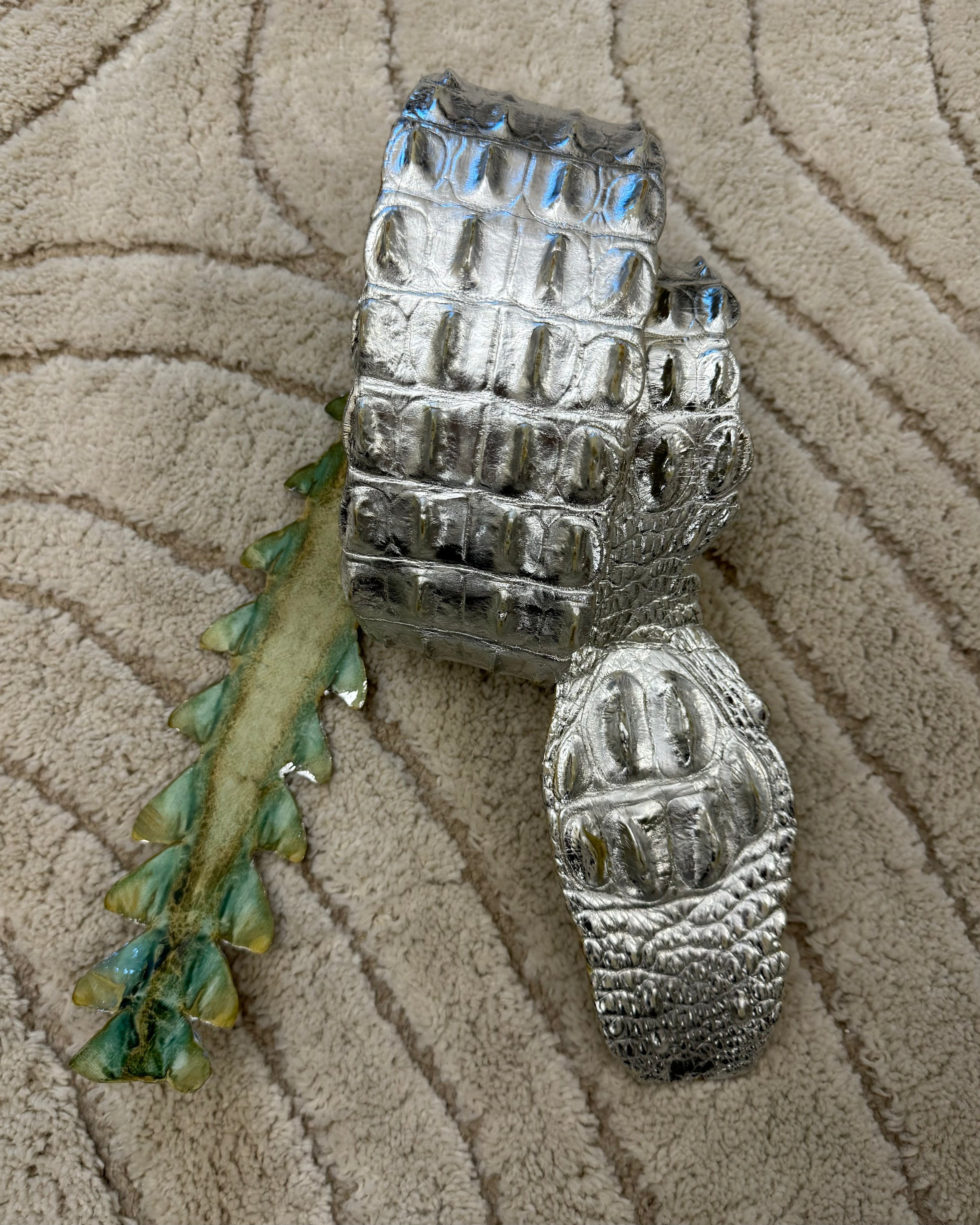 SS2005 Roberto Cavalli Sliver Crocodile Leather Belt