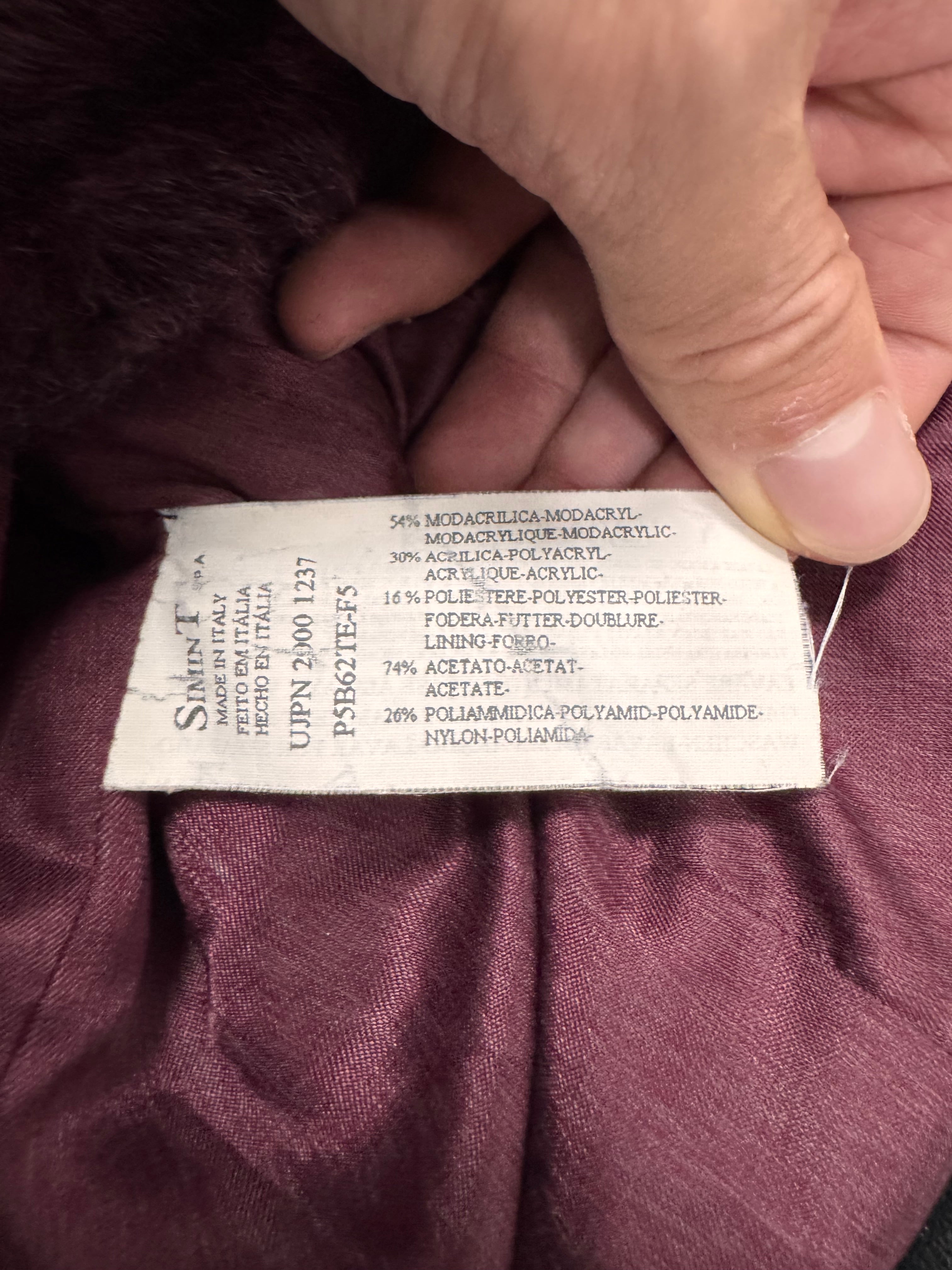 1990s Armani Purple Burgundy Faux Fur Jacket