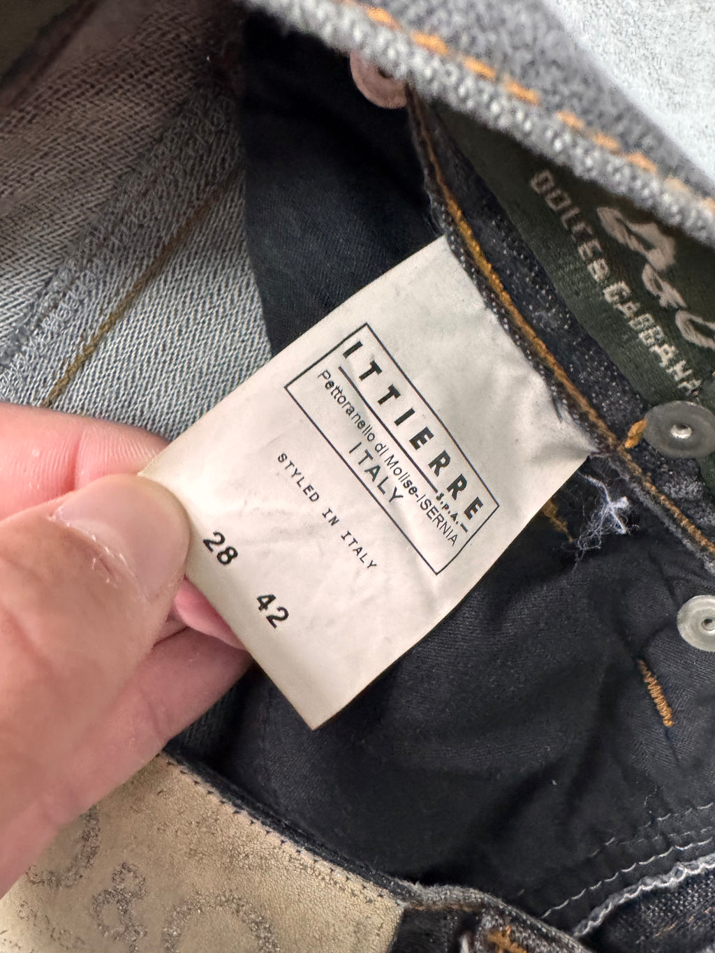 AW2003 Dolce & Gabbana Grey Raw Denim Jeans