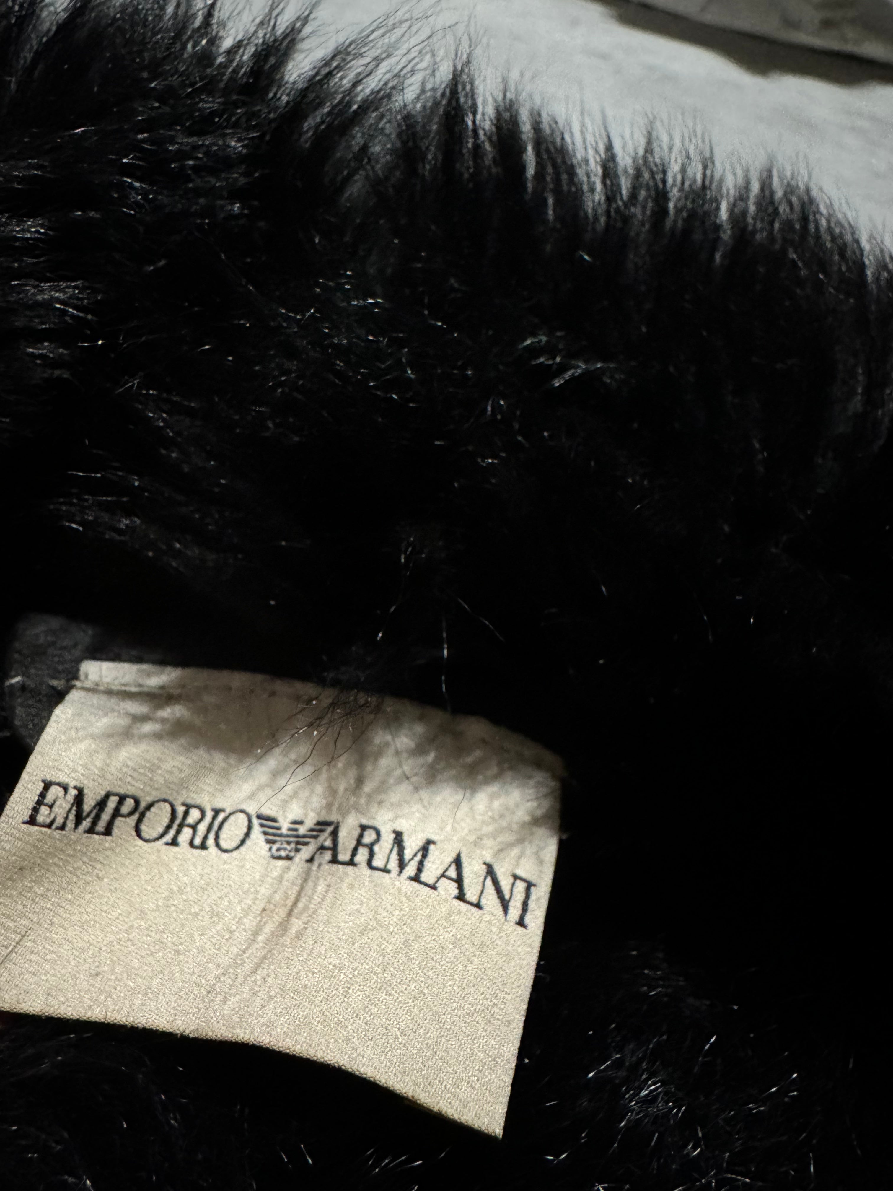 AW2005 Emporio Armani Black Leather Fur Jacket (XS/S) - 6