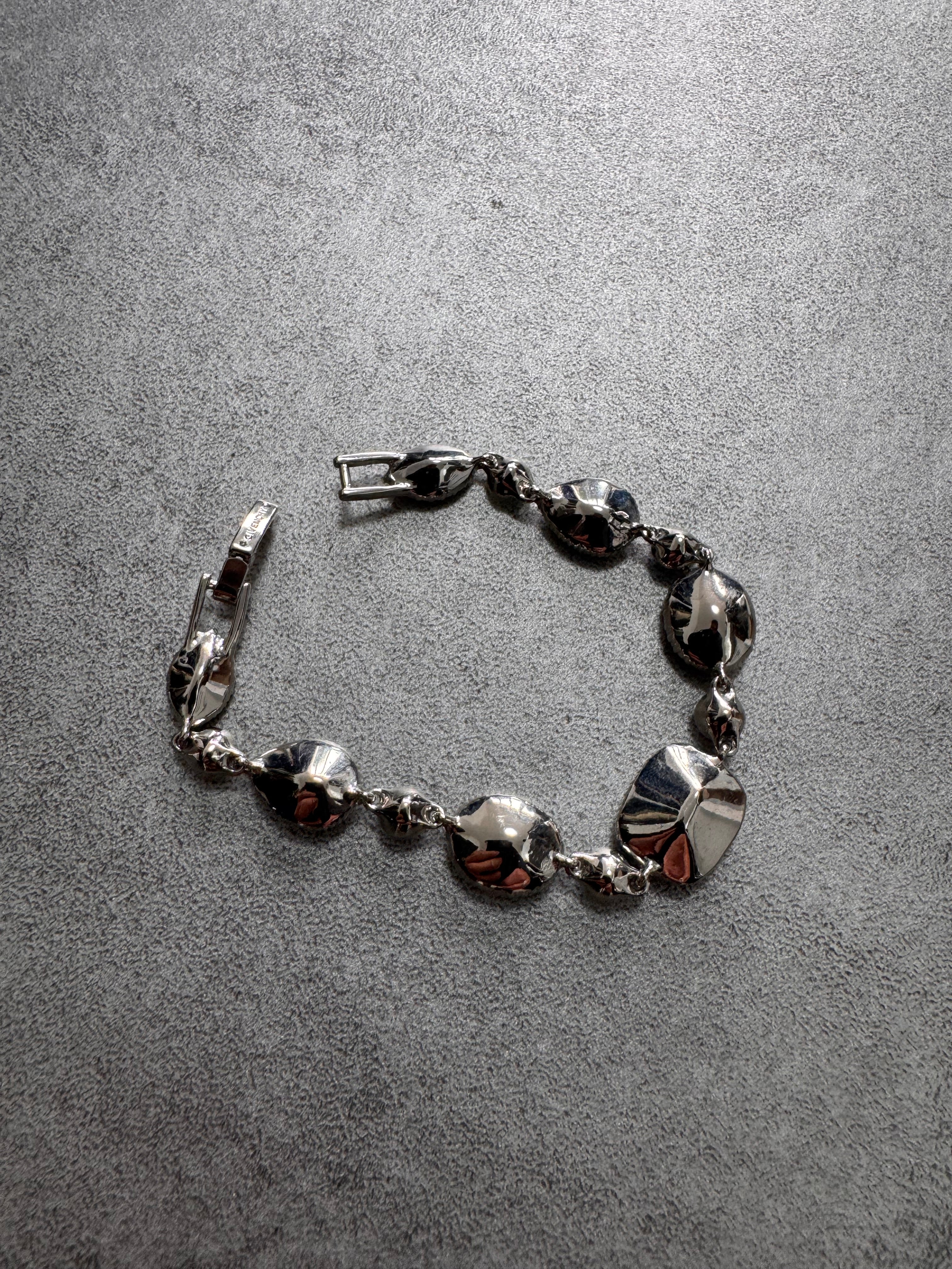 1990s Givenchy Gemstones Reversible Stainless Steel Bracelet