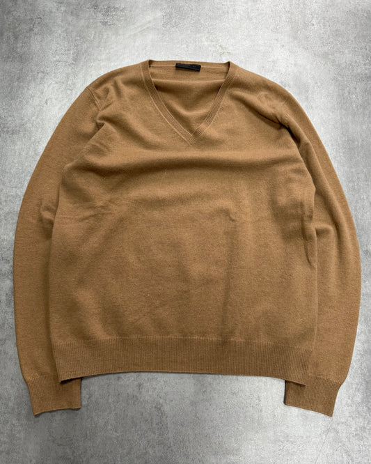 AW2010 Prada V Neck Camel Sweater (L)