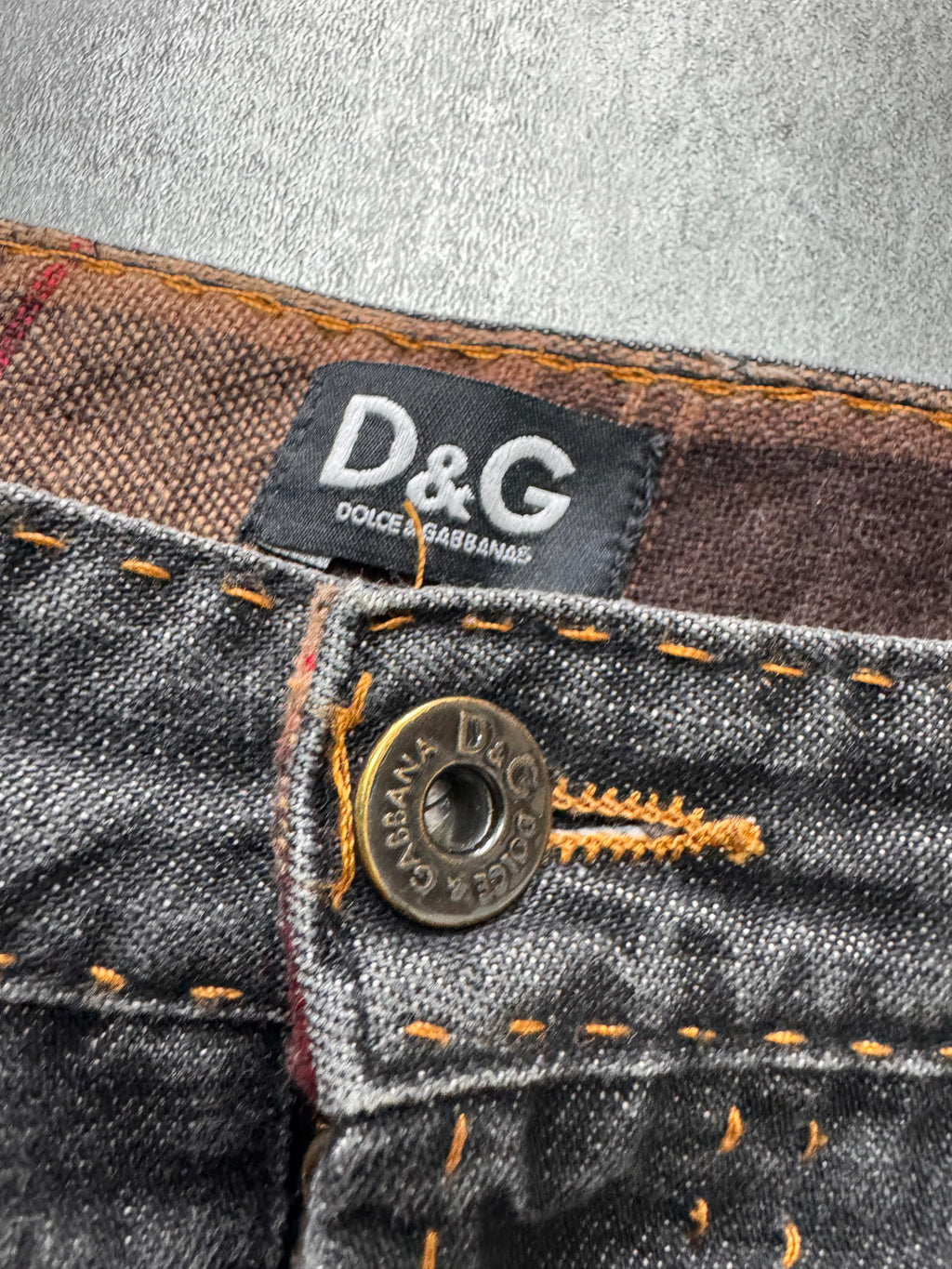 2000s Dolce & Gabbana Grey Raw Denim Jeans