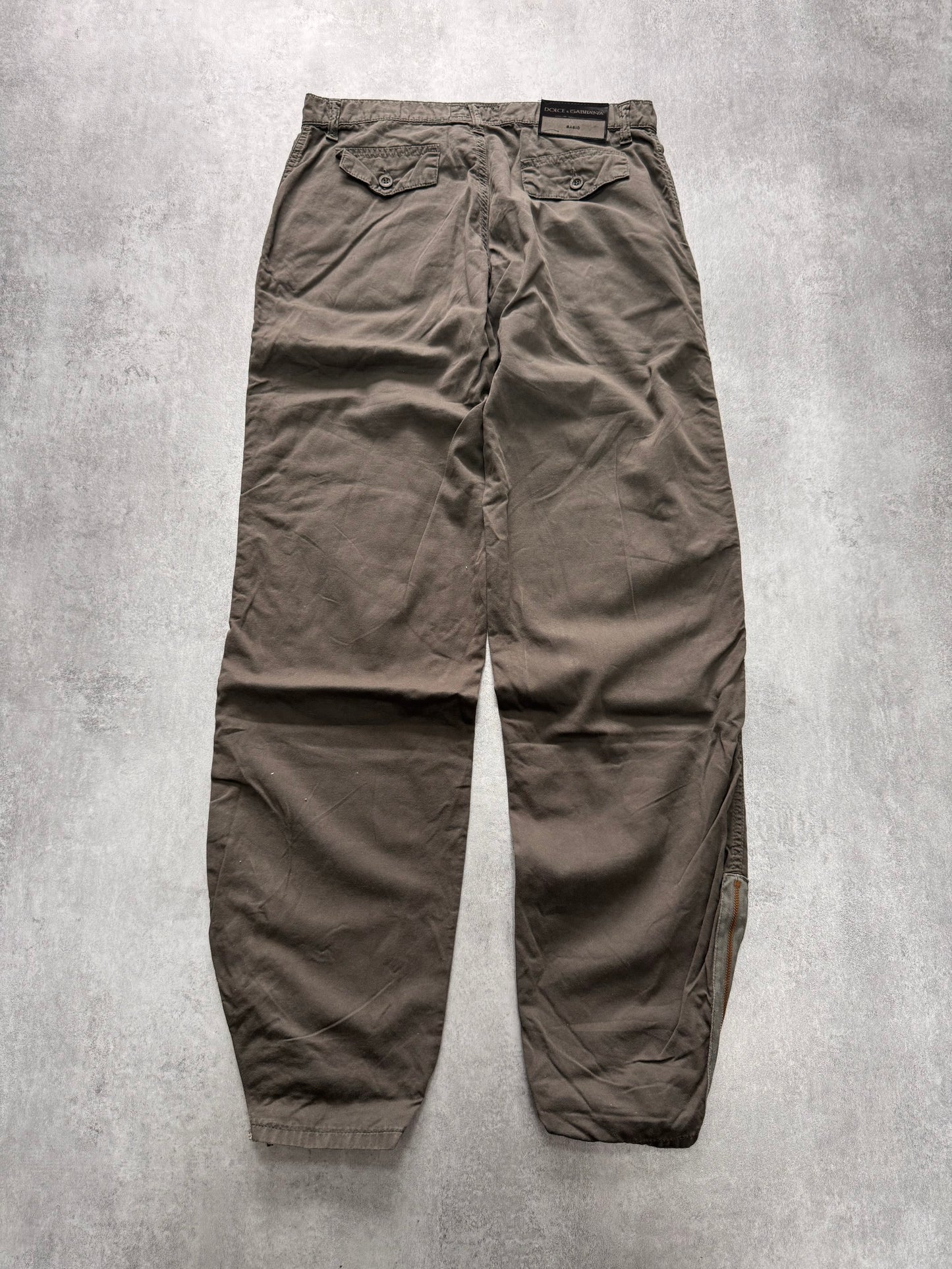 2000s Dolce & Gabbana Basic Studded Cargo Olive Pants (S)