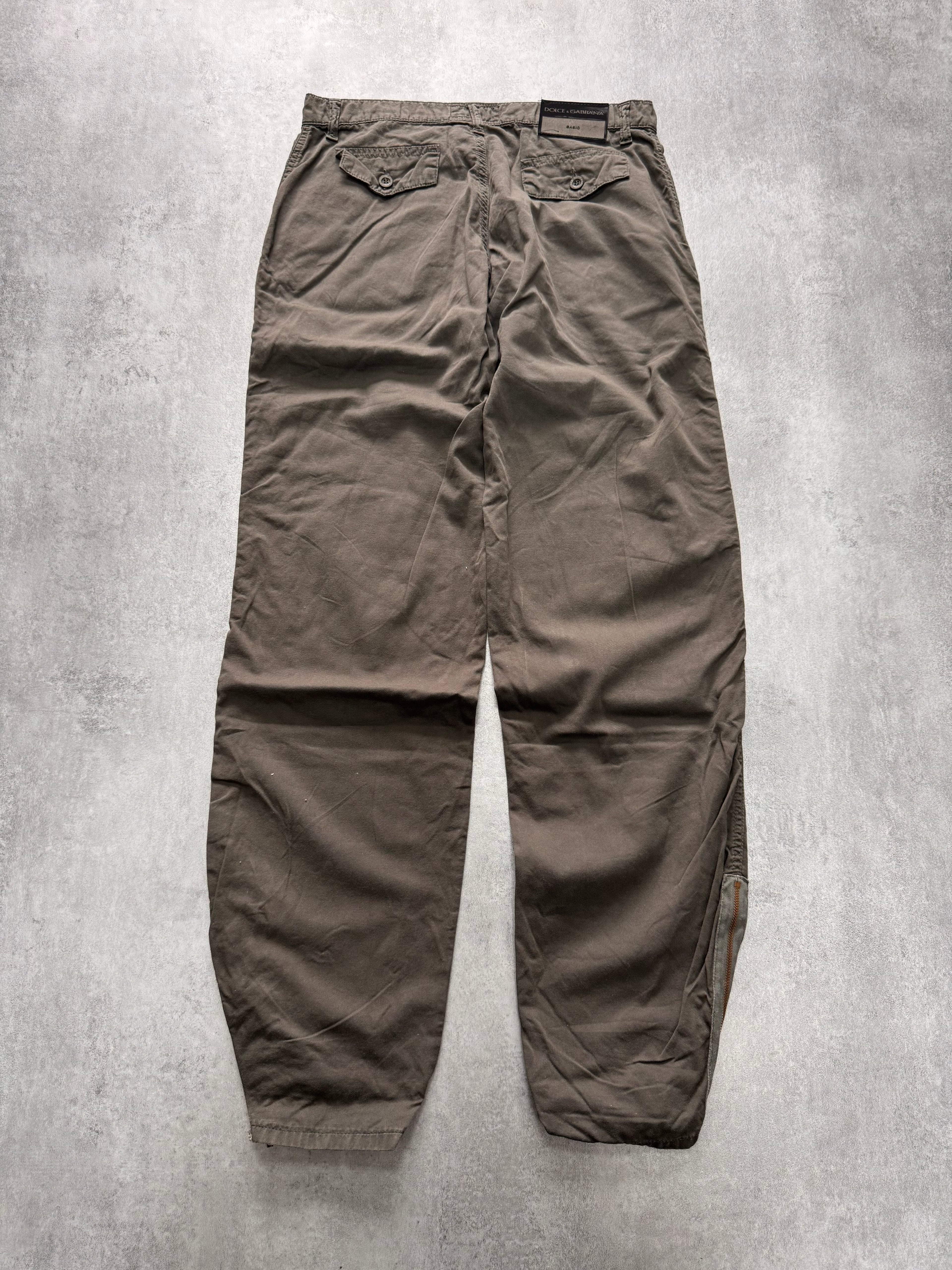 2000s Dolce & Gabbana Basic Studded Cargo Olive Pants