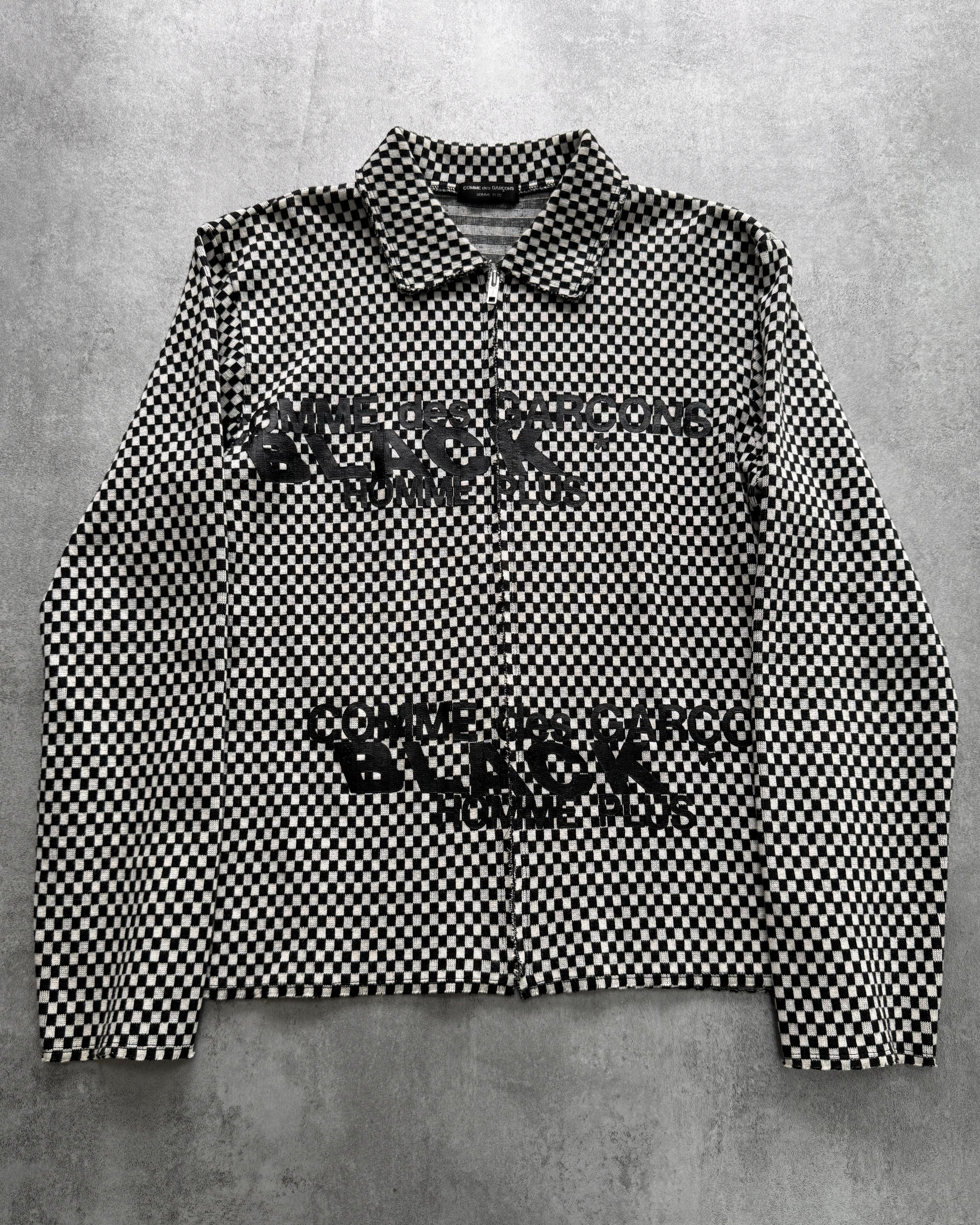 AW2002 Comme Des Garçons Homme Plus Black Checked Zipped Sweater