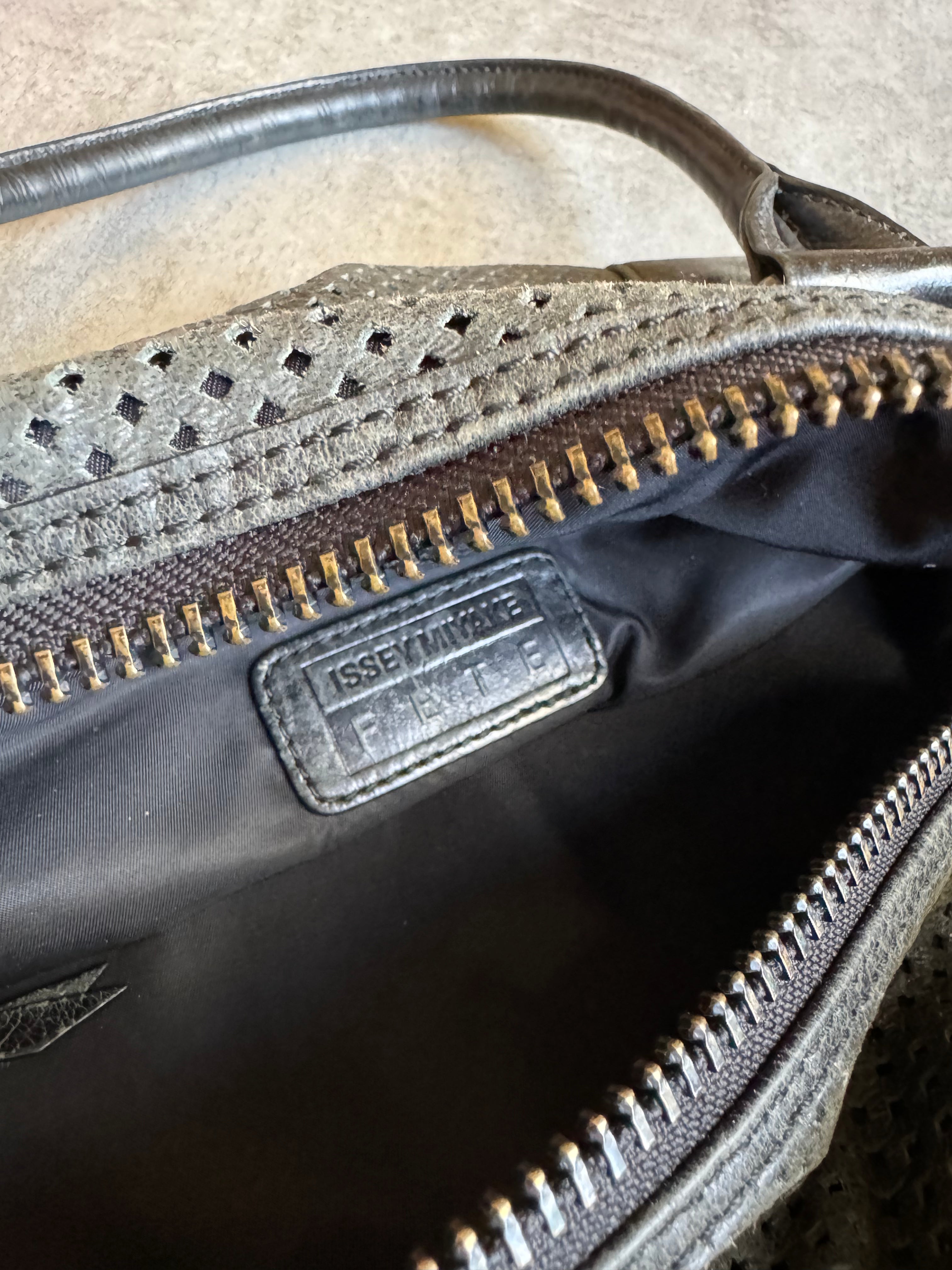 Issey Miyake Olive Archive Citizen Leather Bag  (OS) - 9