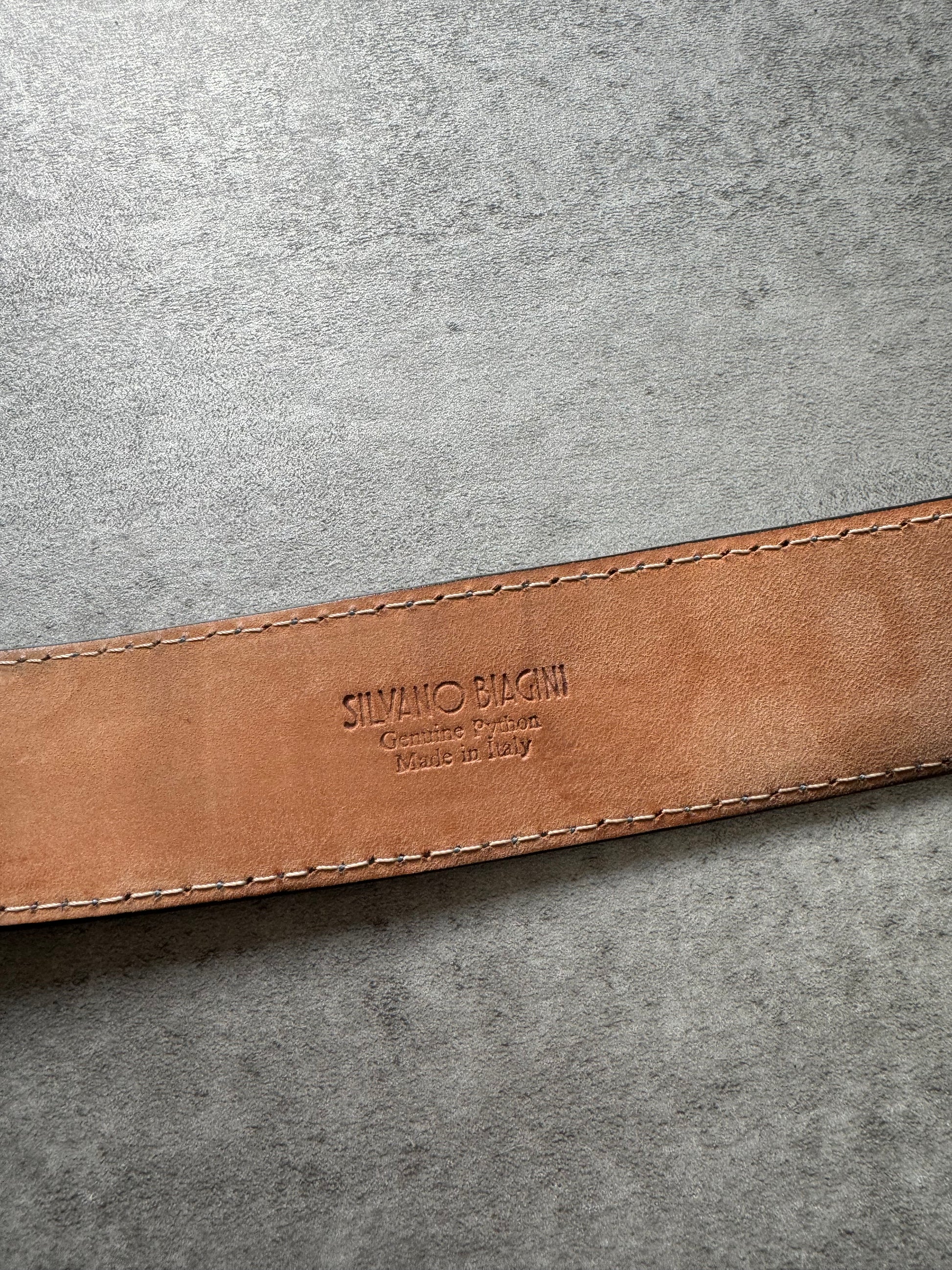 Silvano Biagini Artisanal Italian Genuine Python Leather Belt (OS) - 6