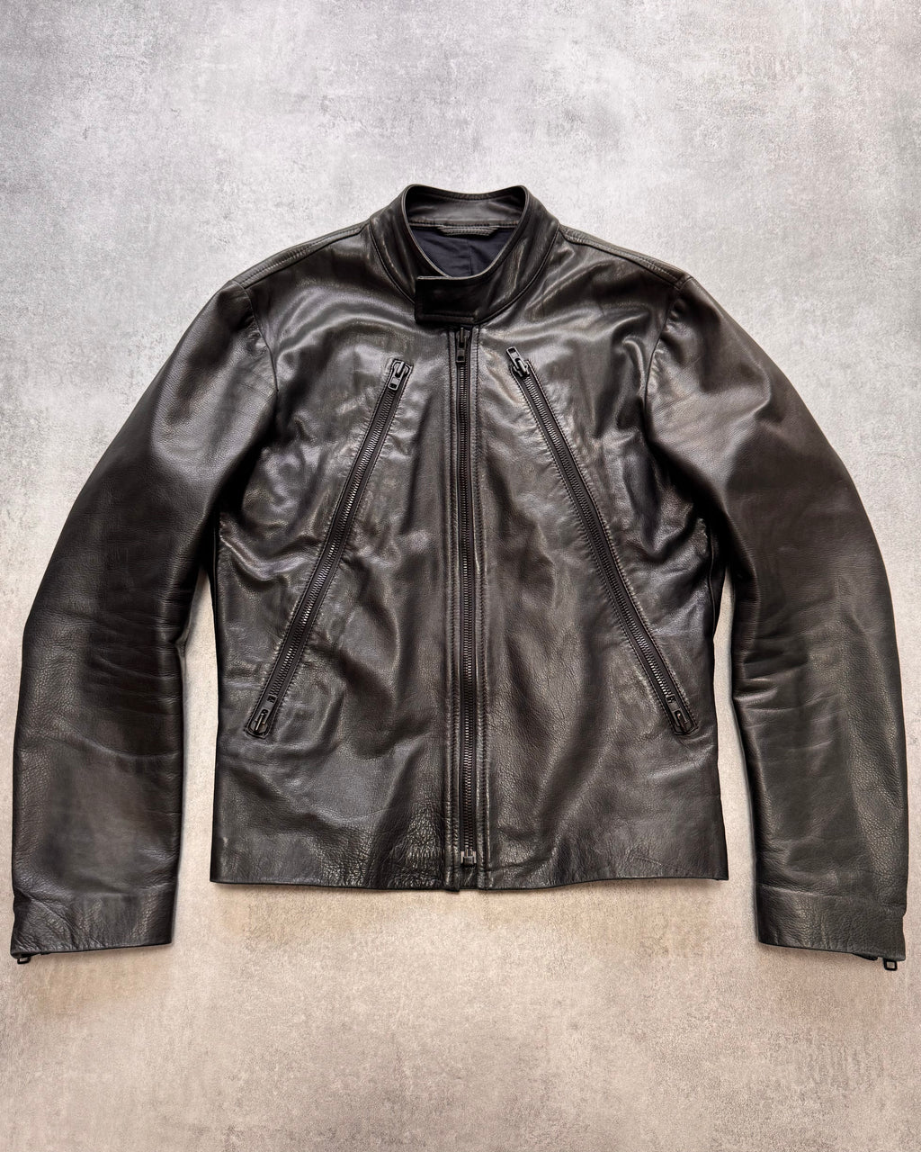 SS2010 Maison Margiela 5-Zip Black Leather Jacket