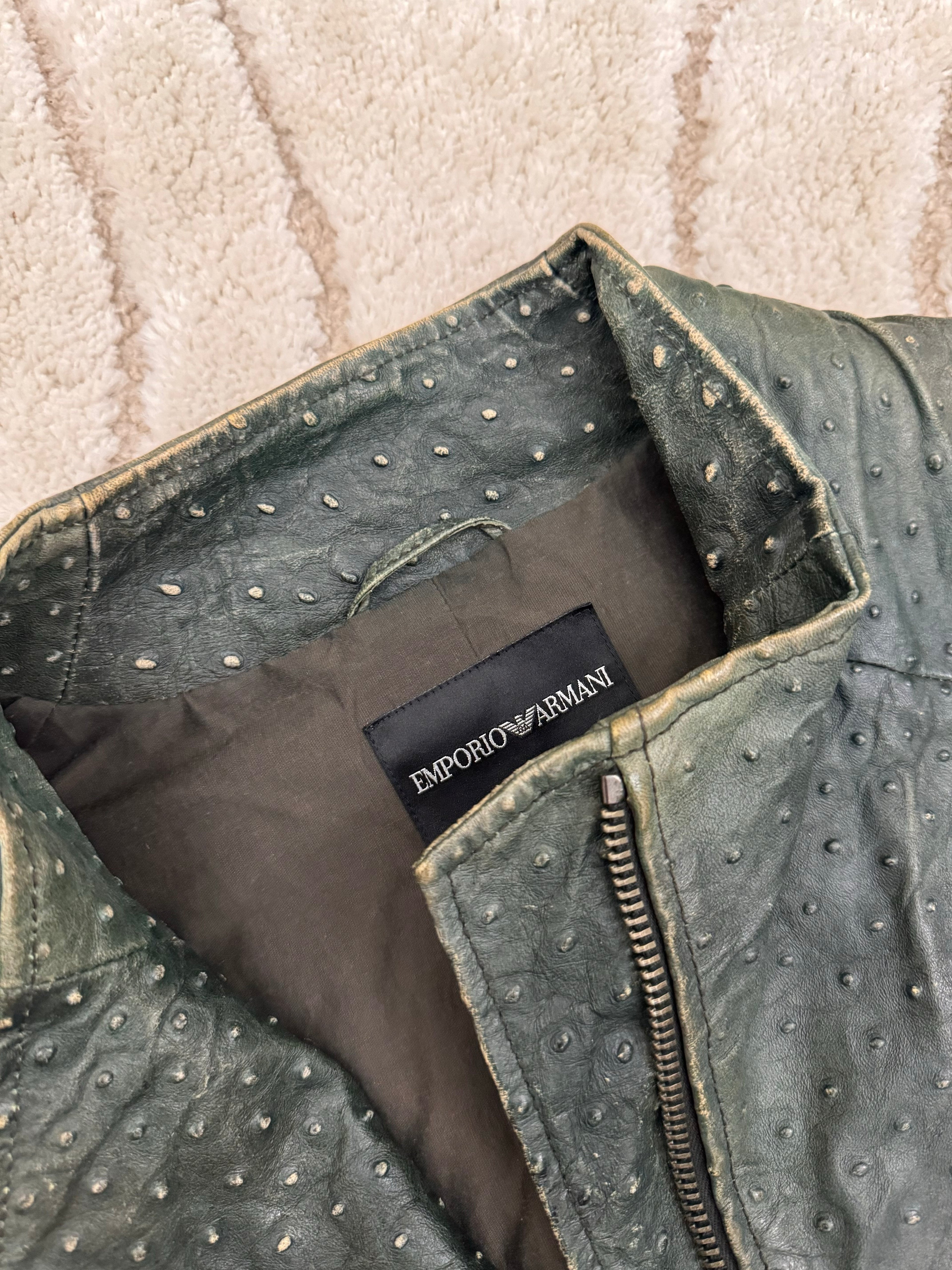 FW2009 Emporio Armani Ostrich Leather Jacket (L) – Dolce Vita Hub