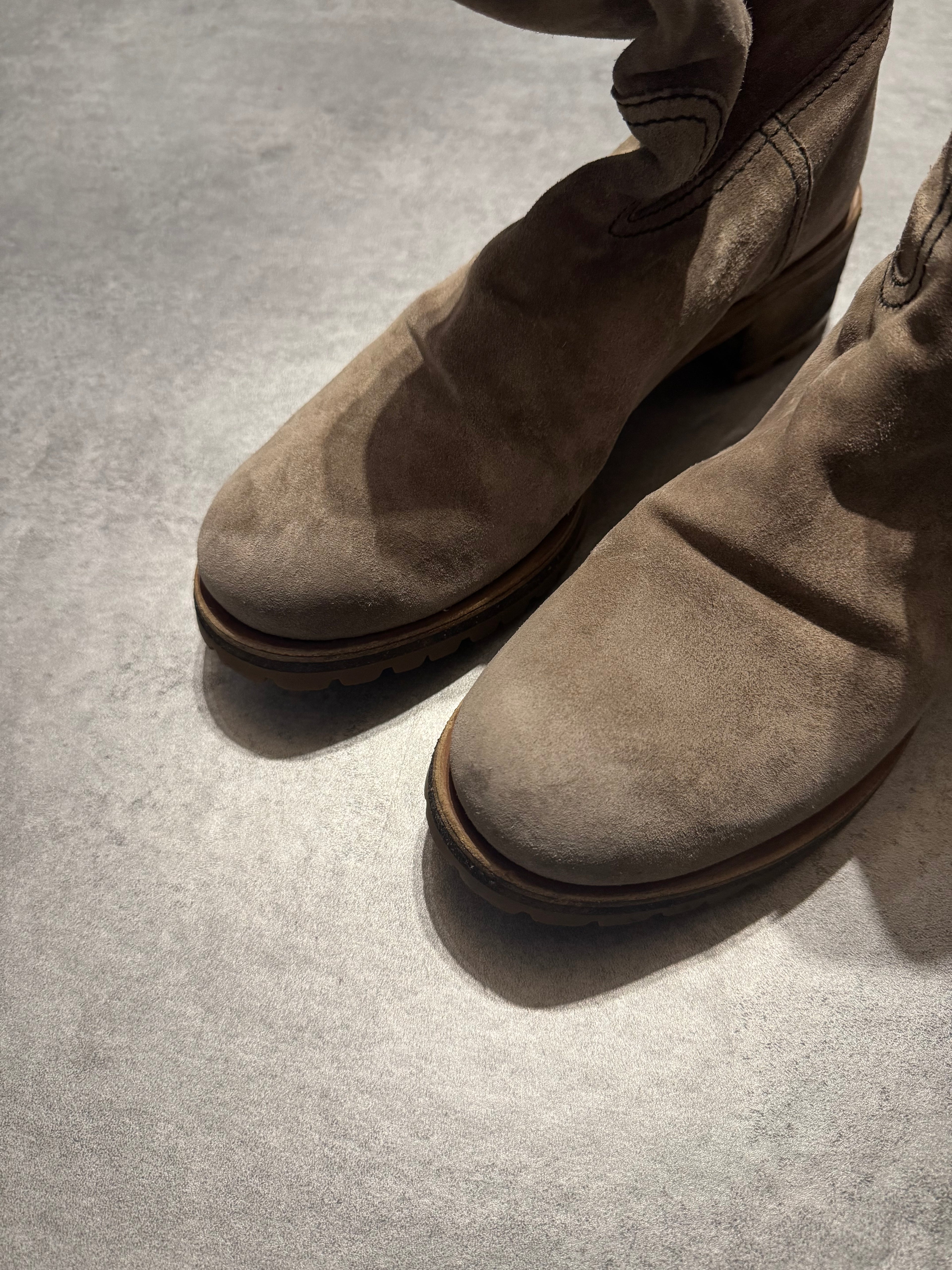 Prada Beige Suede Leather Boots