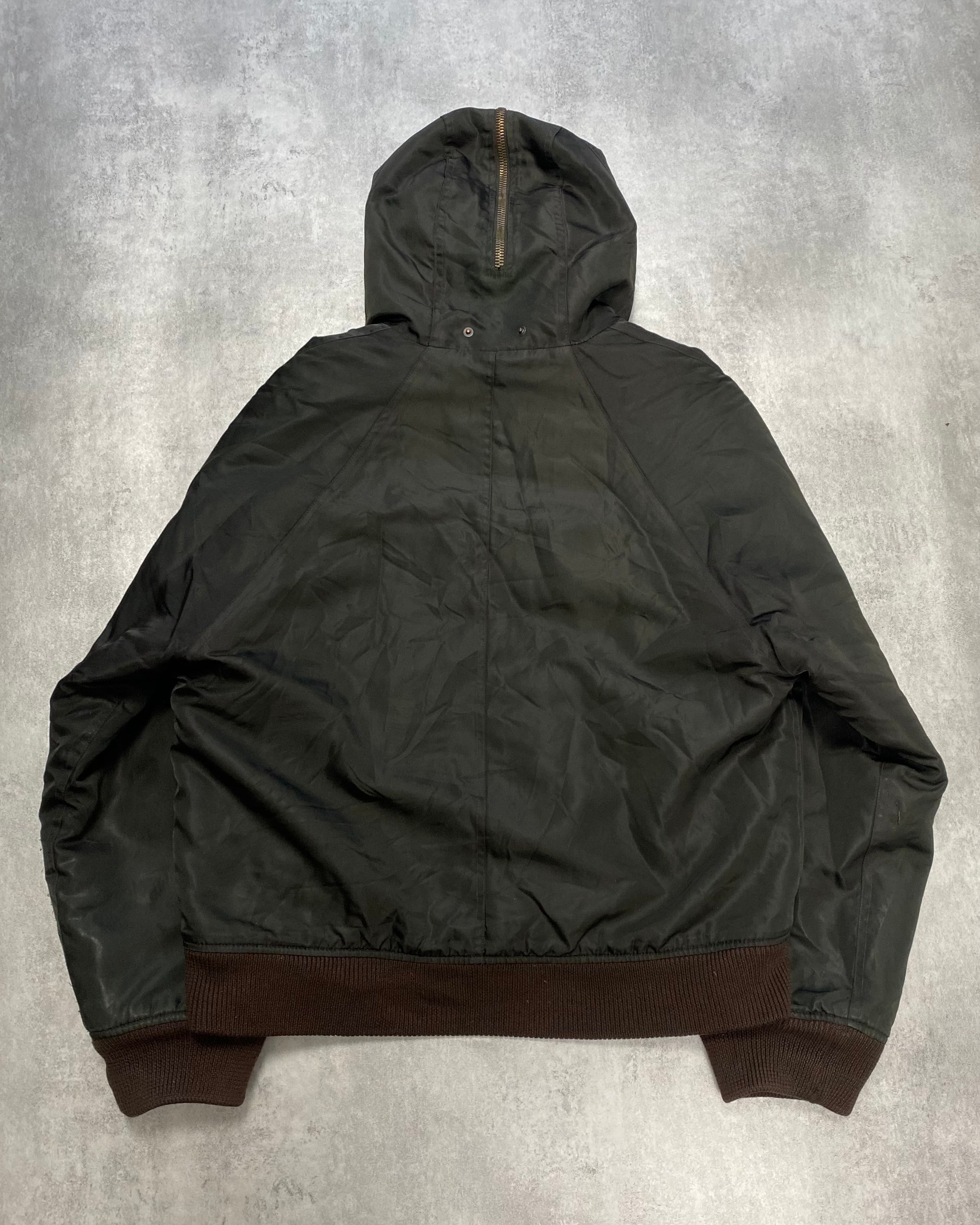 Versace Kaki Army Hooded Bomber Jacket