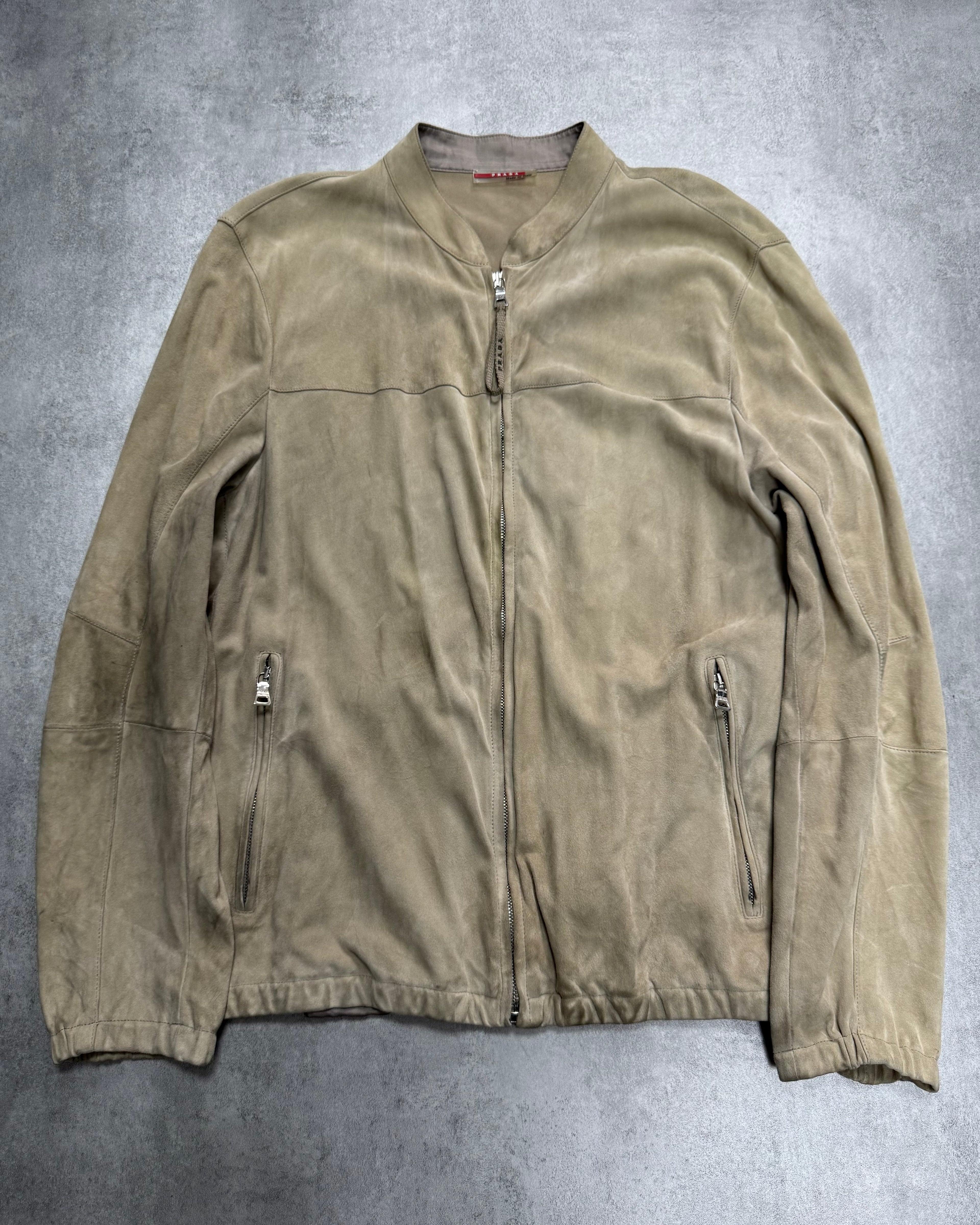 SS2009 Prada Beige Suede Leather Jacket