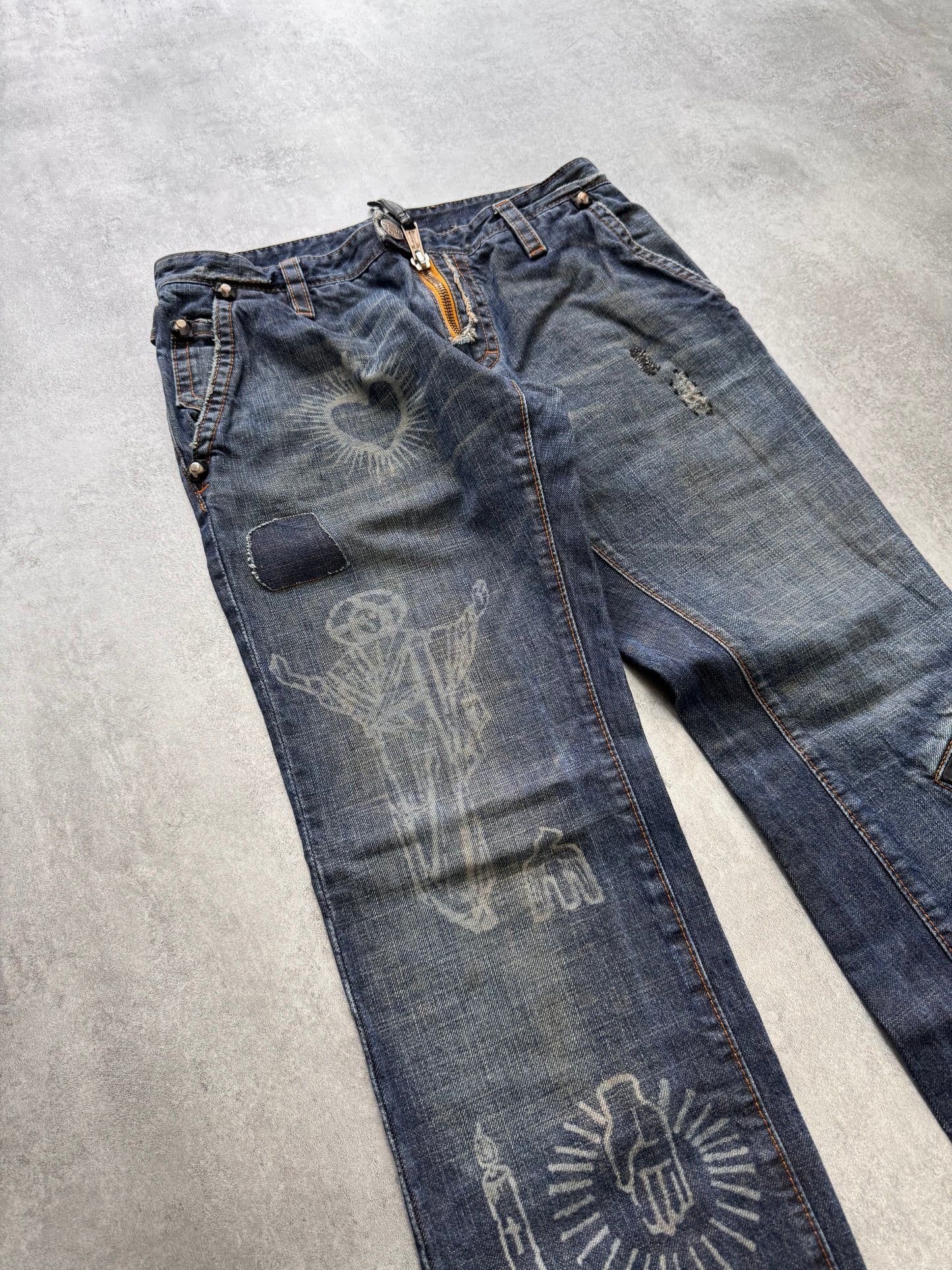 FW2005 Dsquared2 Jesus Lord Peace Jeans (S/M)