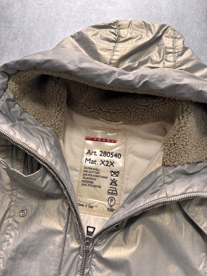 2000s Prada Ultimate Utility Ski Silver Jacket (XS/S)