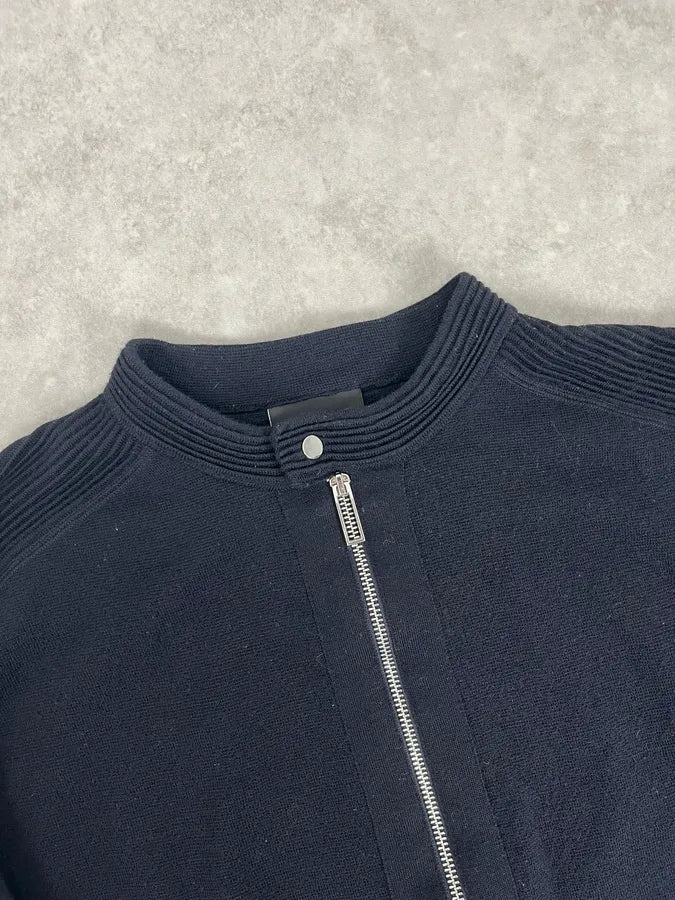 Emporio Armani Dark Navy Knit Zip Jacket TMeWEKO 6