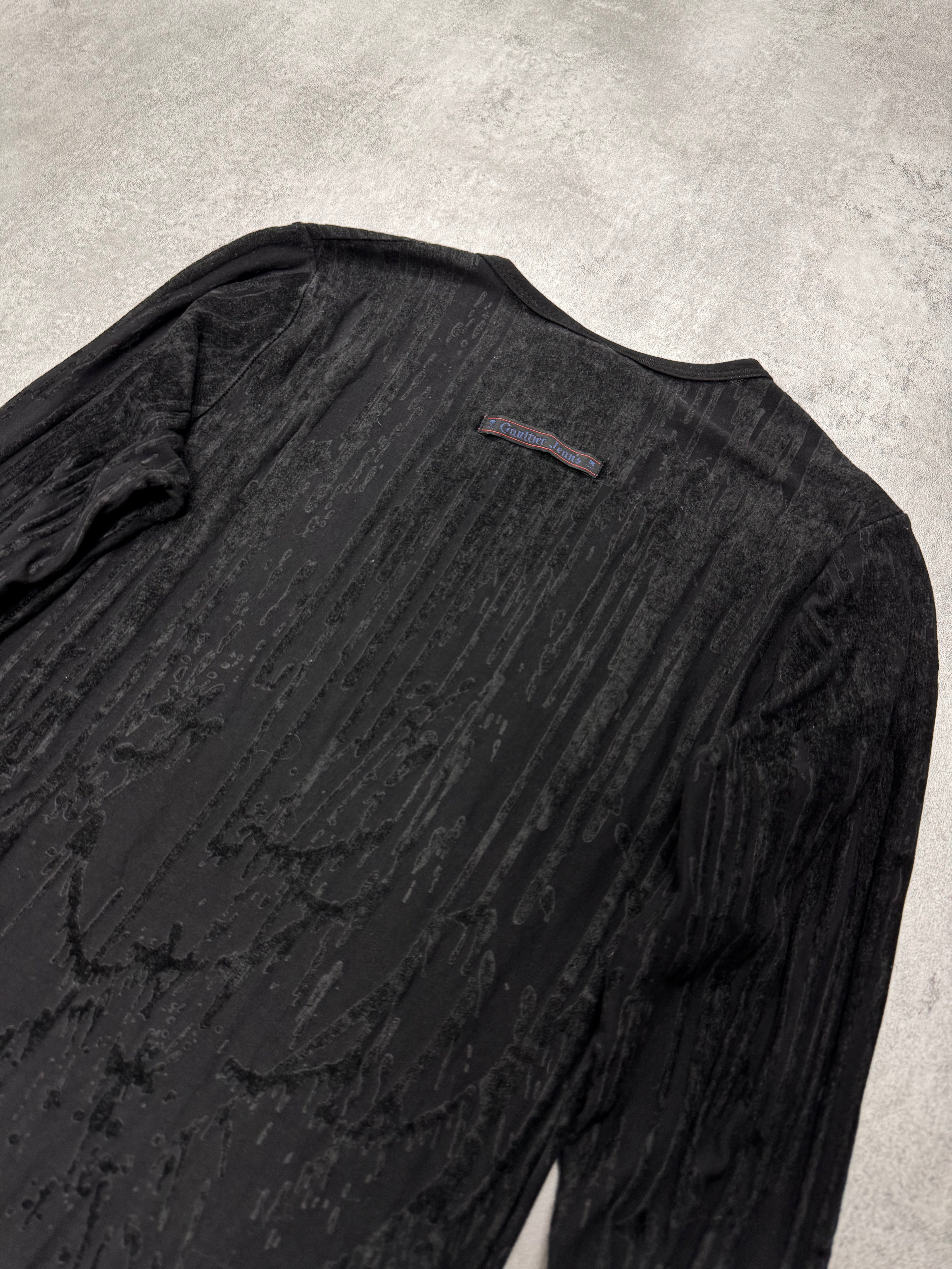 AW1998 Jean Paul Gaultier Blood Drip Black Maxi Dress