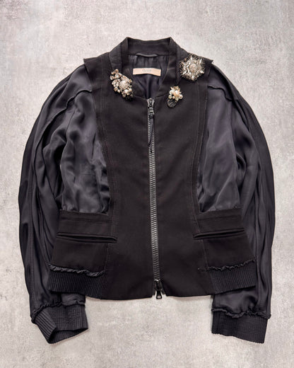 SS2008 Prada Jewelled Embellished Black Jacket (XS)