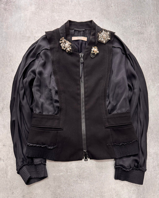 SS2008 Prada Jewelled Embellished Black Jacket (XS)