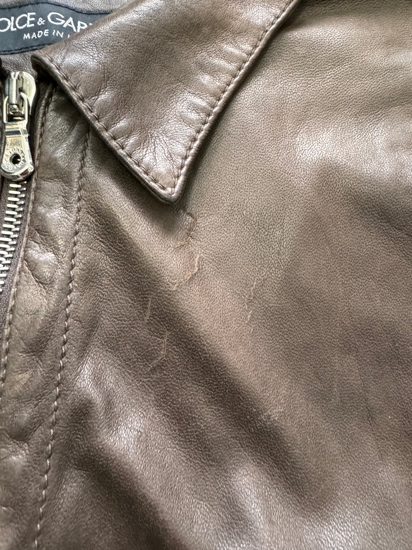 2000s Dolce & Gabbana Casual Leather Jacket (M)