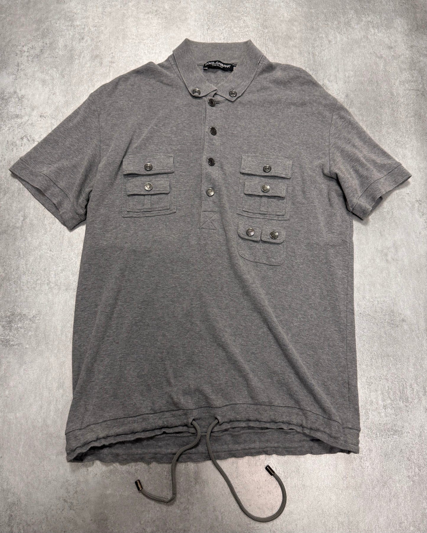 2000s Dolce & Gabbana Cargo Grey Polo (M)