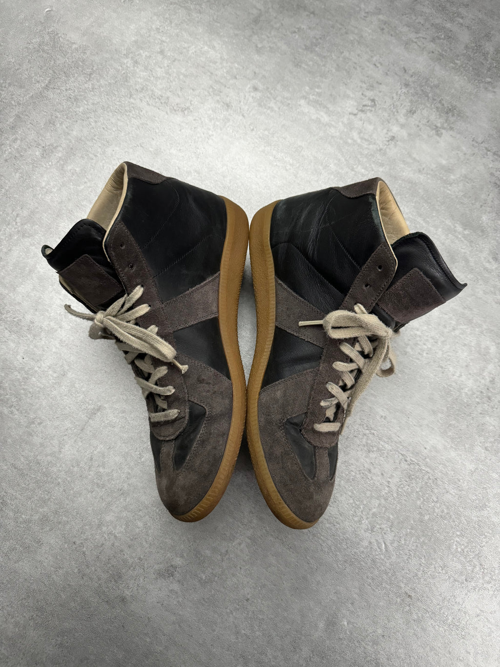 Maison Margiela Replica Black & Grey High Leather Shoes  (44) - 8