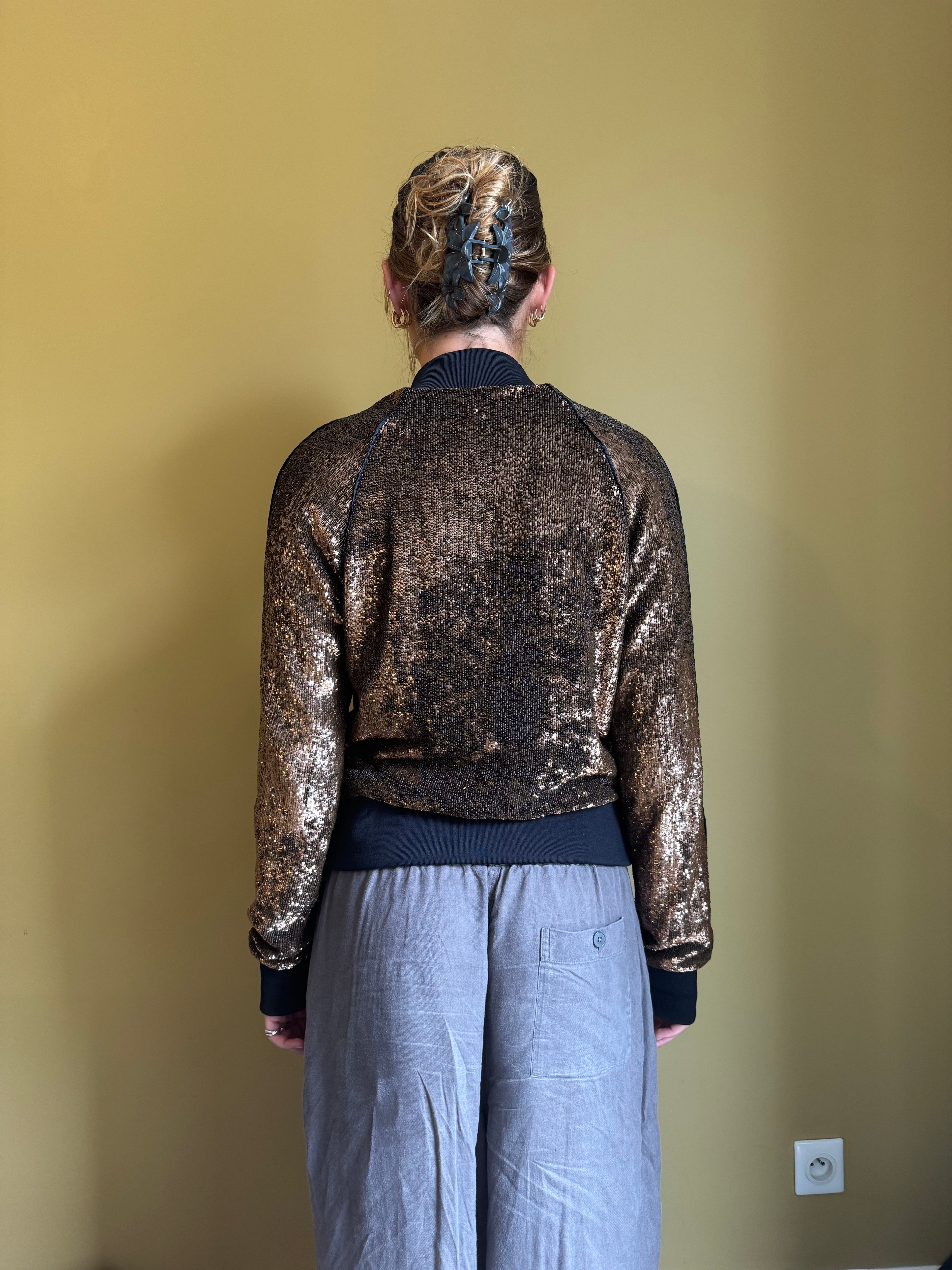 2000s Dolce & Gabbana Sequin Brown Jacket
