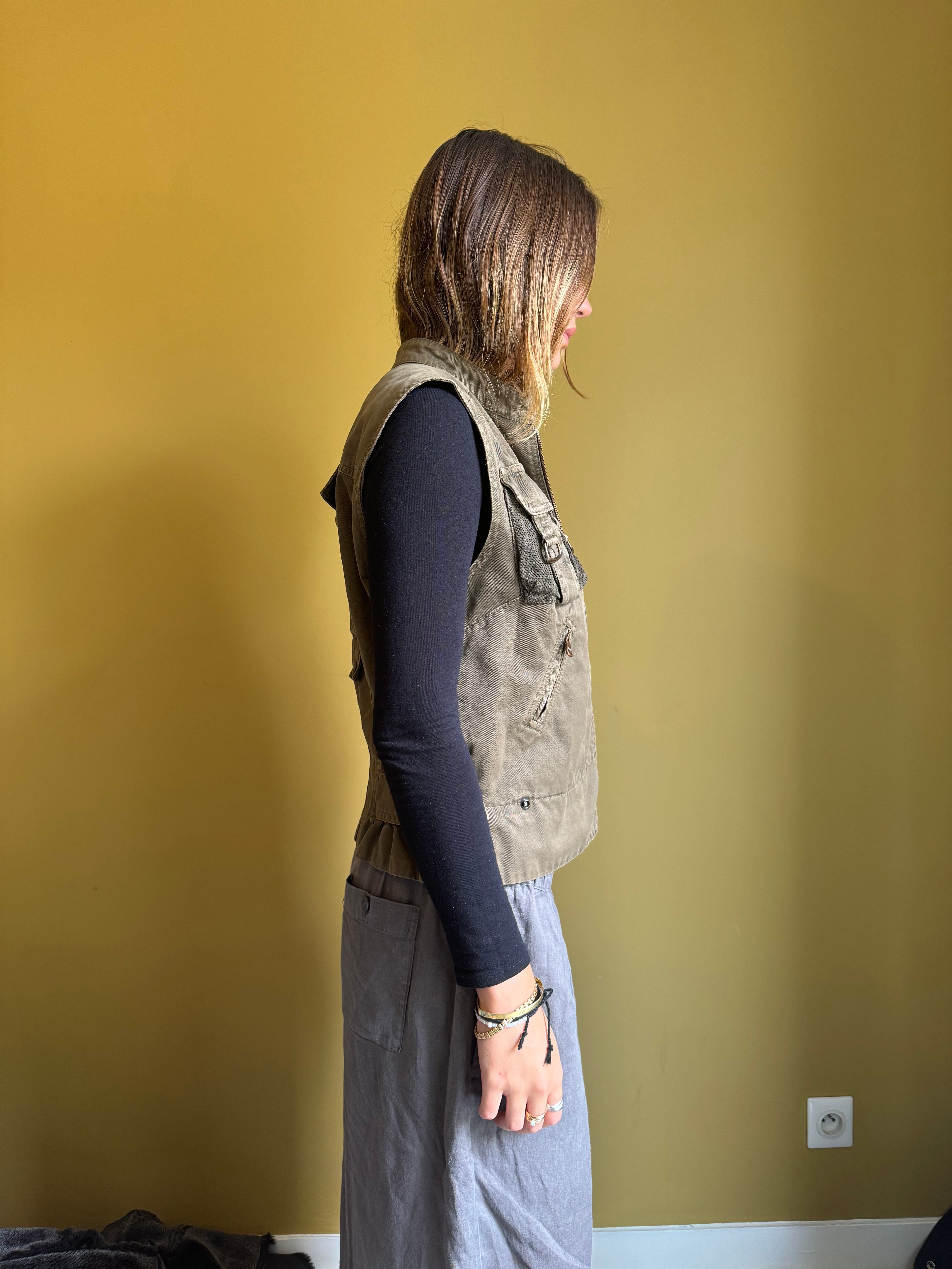 SS2003 Dolce & Gabbana Sleeveless Olive Cargo Combat Jacket