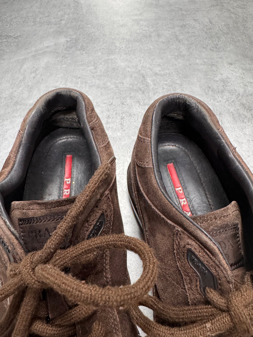 2000s Prada Brown Suede Low Sneakers