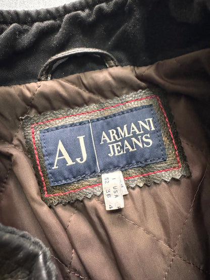 2000s Armani Biker Relief Leather Jacket (L)