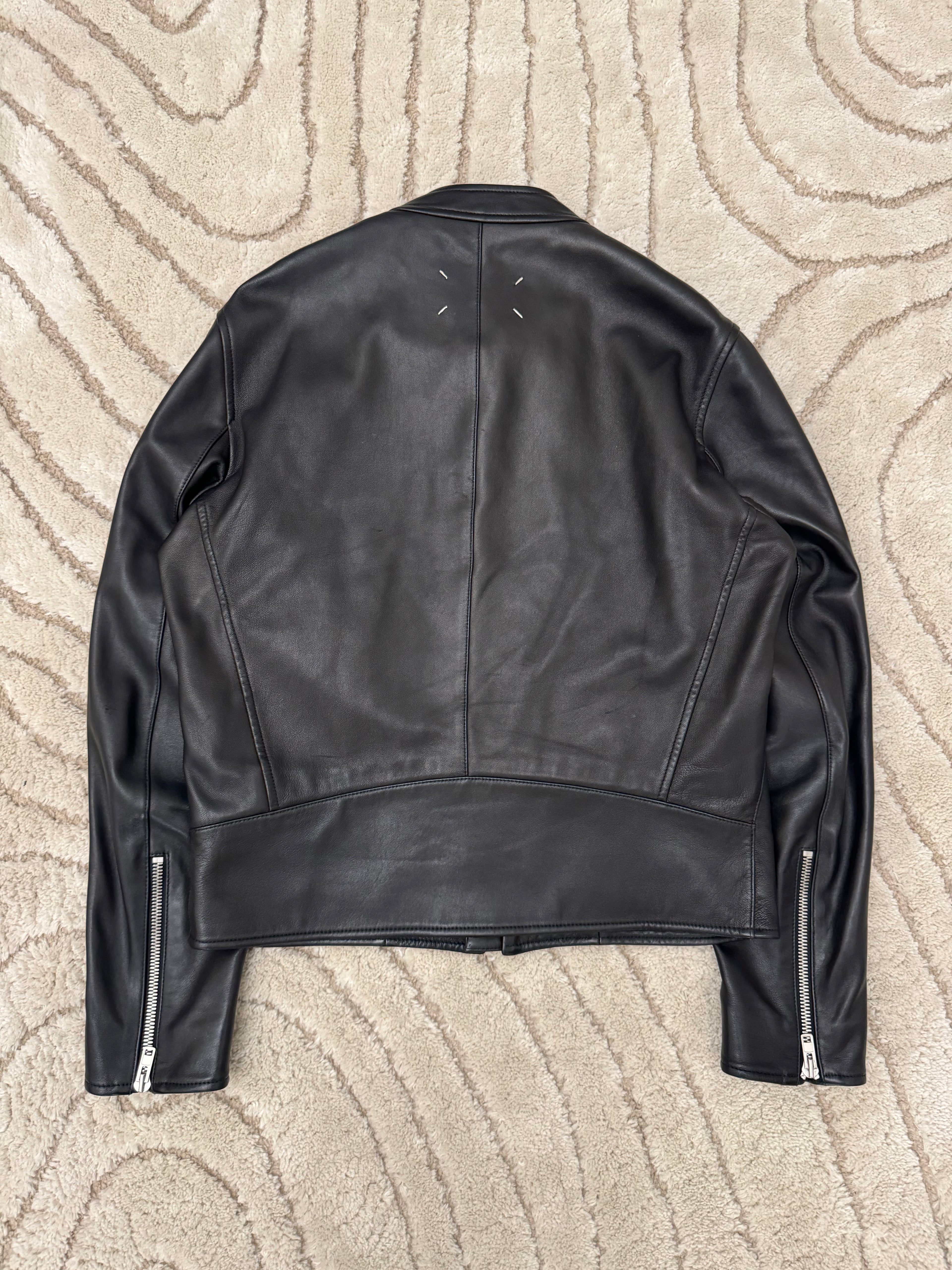 SS20 Maison Margiela 5-Zip Black Leather Jacket