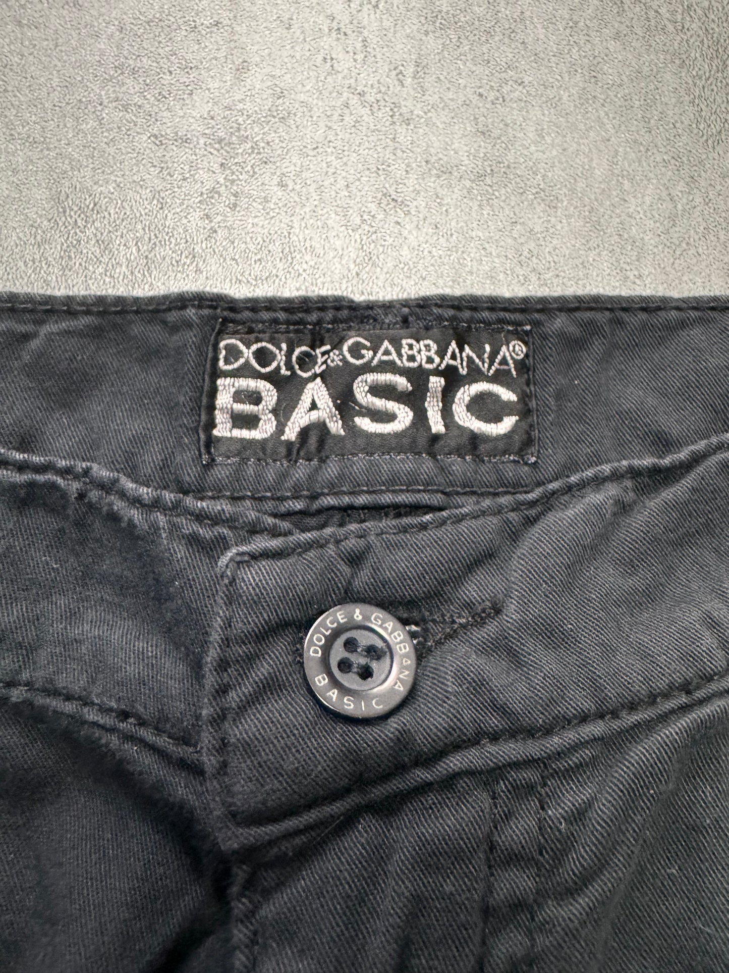 2000s Dolce & Gabbana Basic Studded Cargo Black Pants (S)