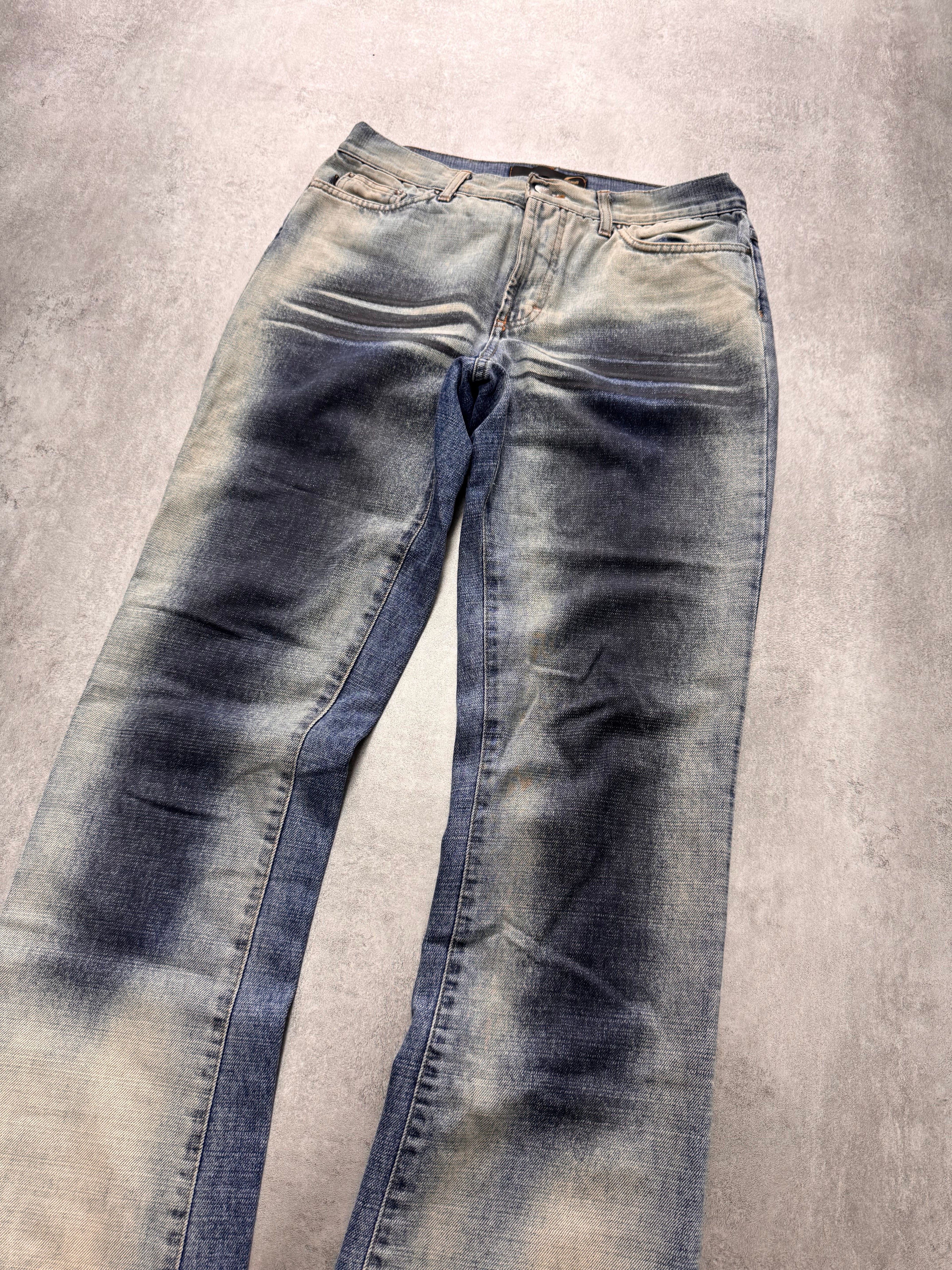 2000s Cavalli Shadow Faded Denim Jeans