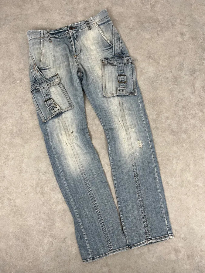 AW2006 Cavalli Cargo Blue Denim Jeans yOwcbAF 5