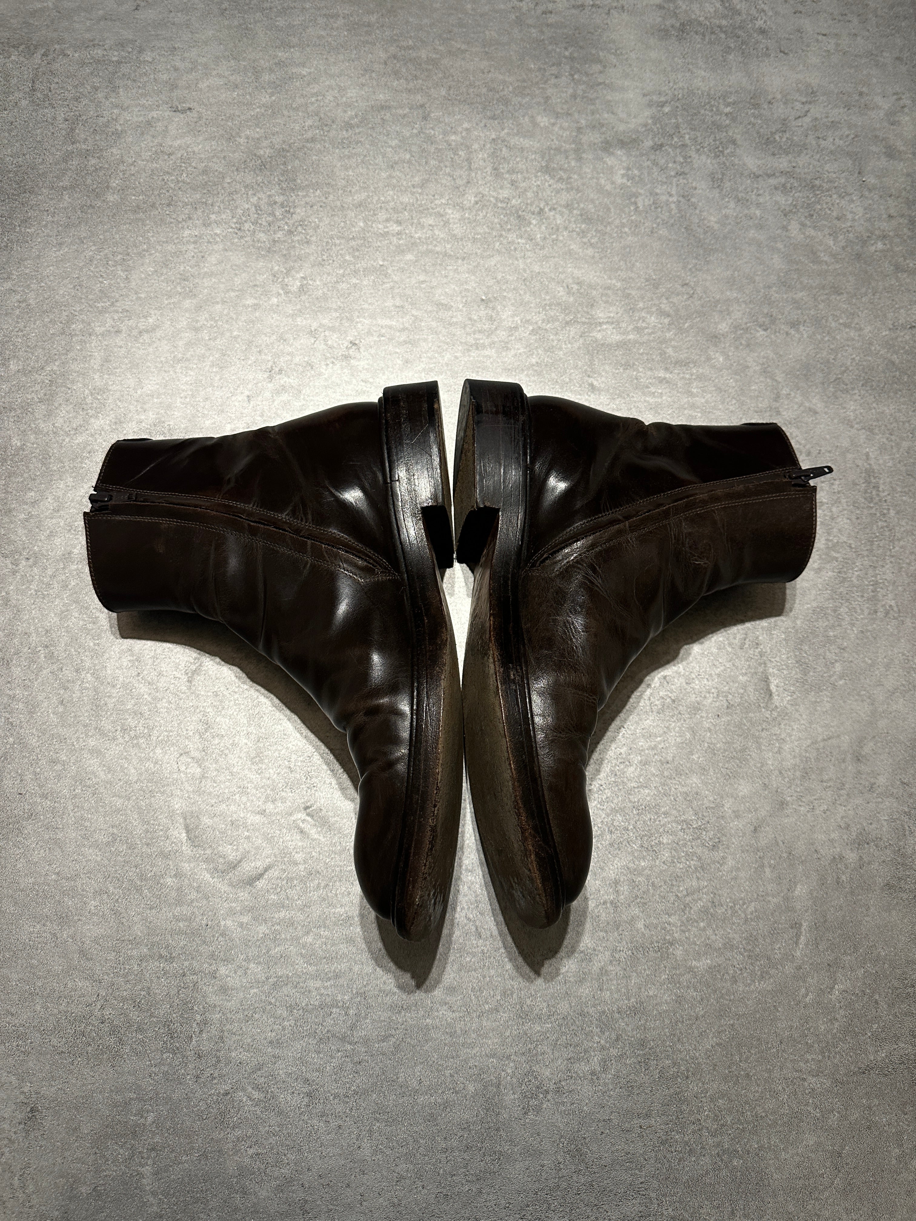 Maison Margiela Leather Brown Ankle Boots