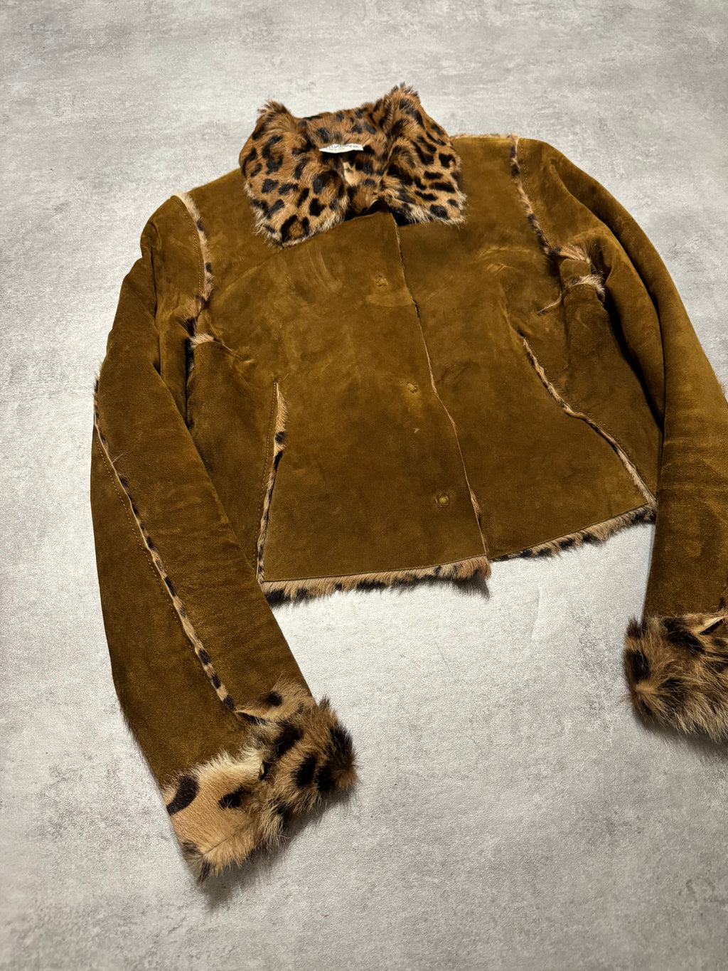 Dolce & Gabbana Leopard Fur Leather Buttoned Jacket (XS) - 10