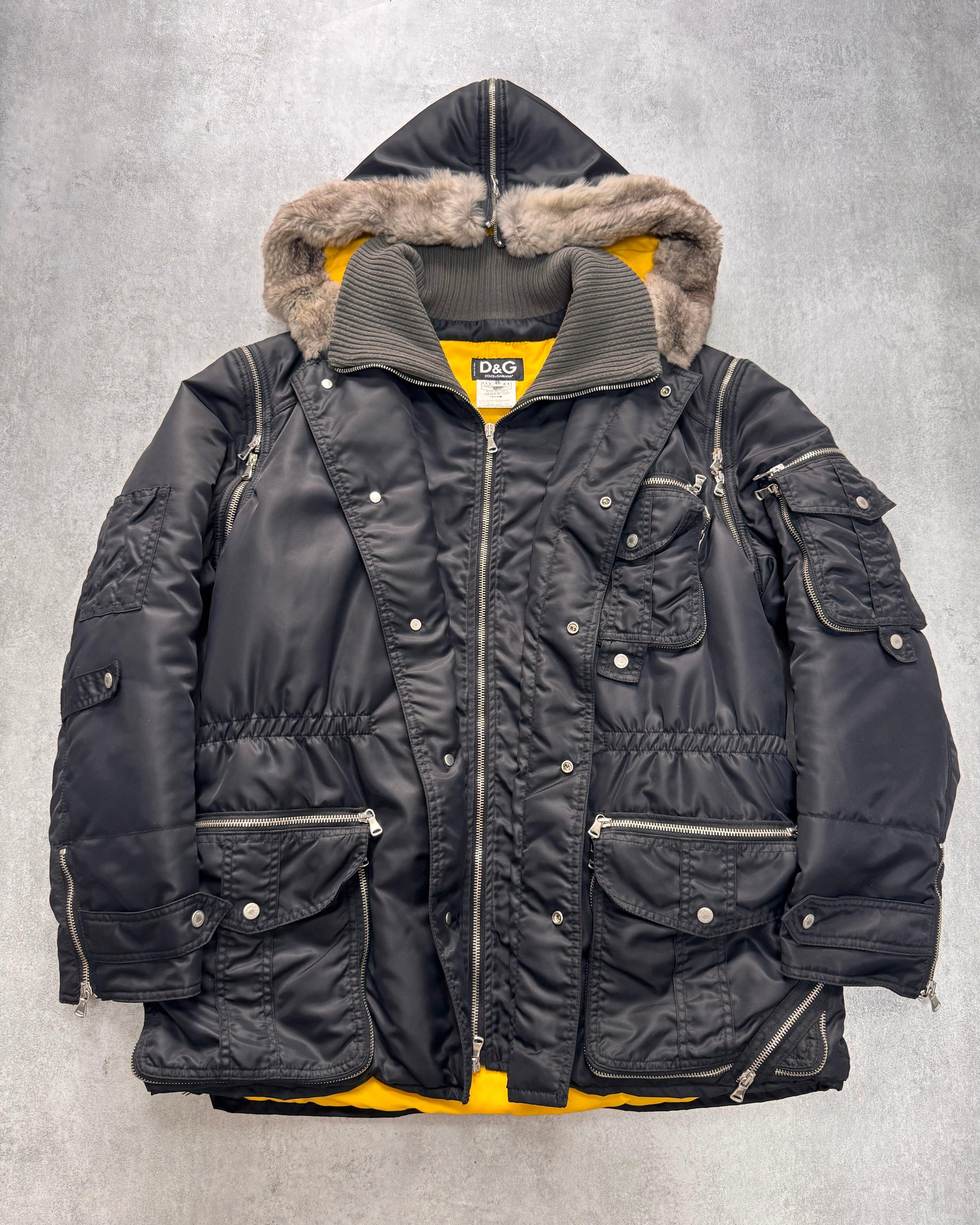 AW2003 Dolce & Gabbana Tornado Zipper Military Coat