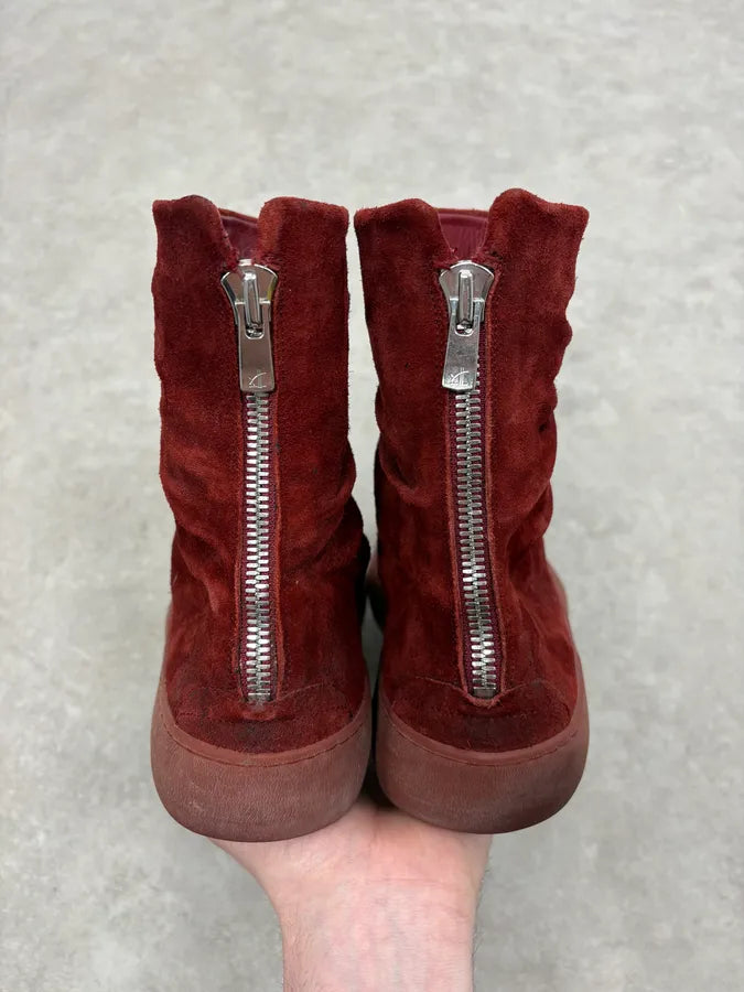 The Last Conspiracy Red Suede Leather Oxblood Boots vLHEYIw 7