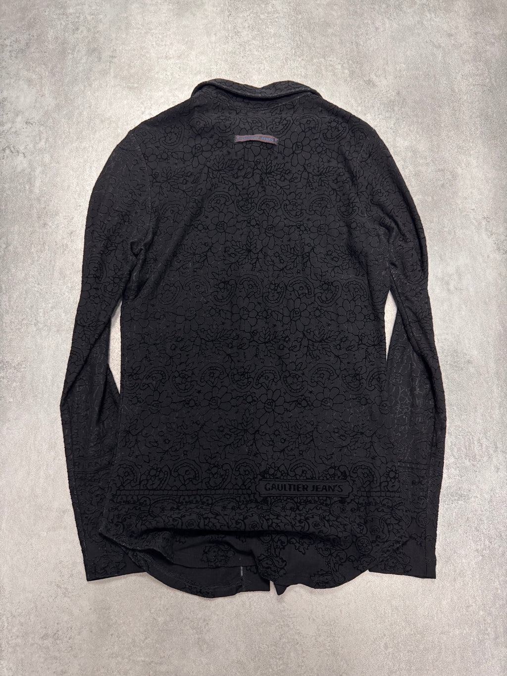 1990s Jean Paul Gaultier Glamour Velvet Black Shirt