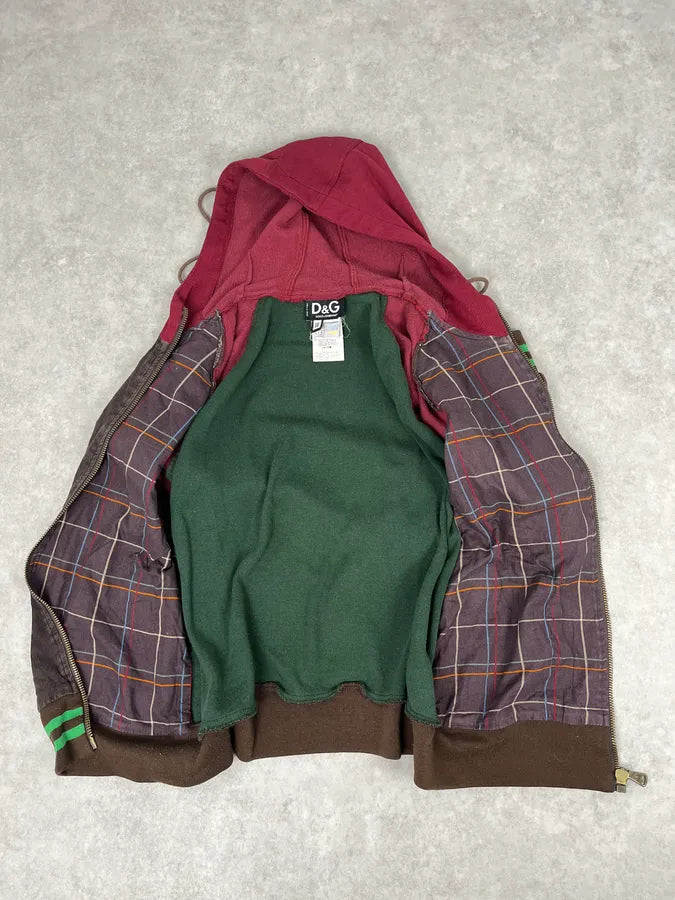 AW2004 Dolce & Gabbana Brown & Red Zip-up Hoodie dAkGcLu 7
